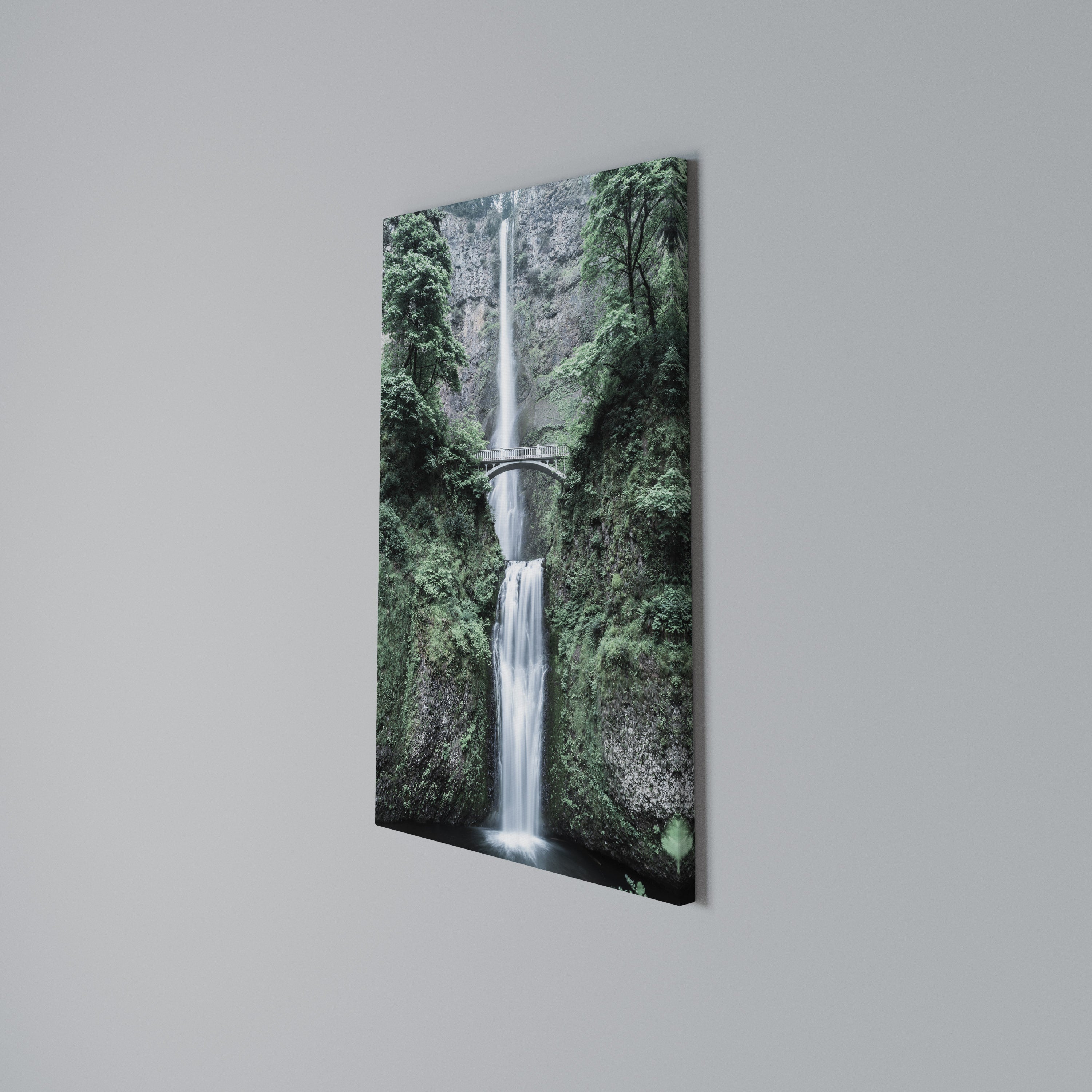 MYSTICAL WATERSCAPE BRIDGE Quadro em tela vertical