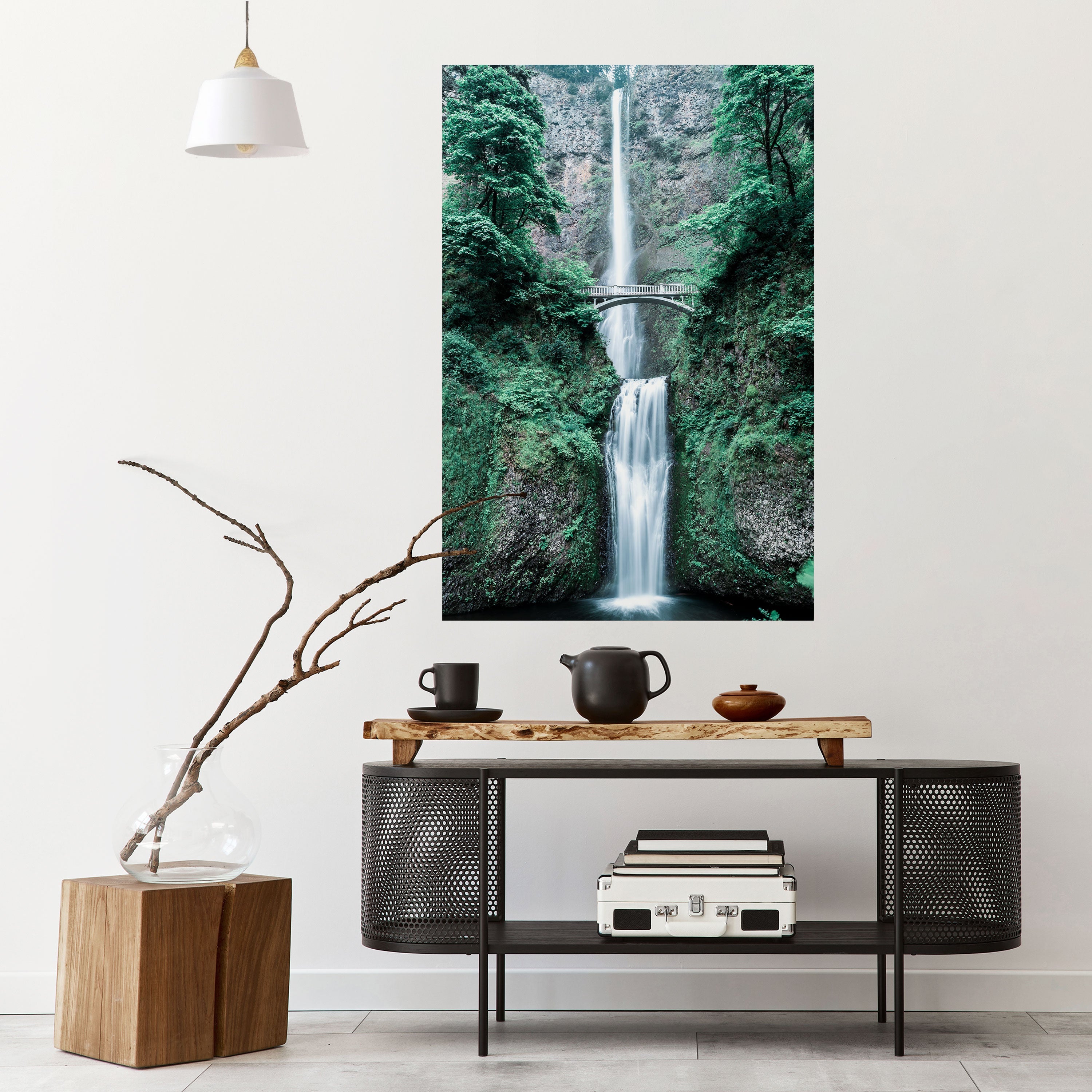 MYSTICAL WATERSCAPE BRIDGE Peel and Stick Vertical Poster
