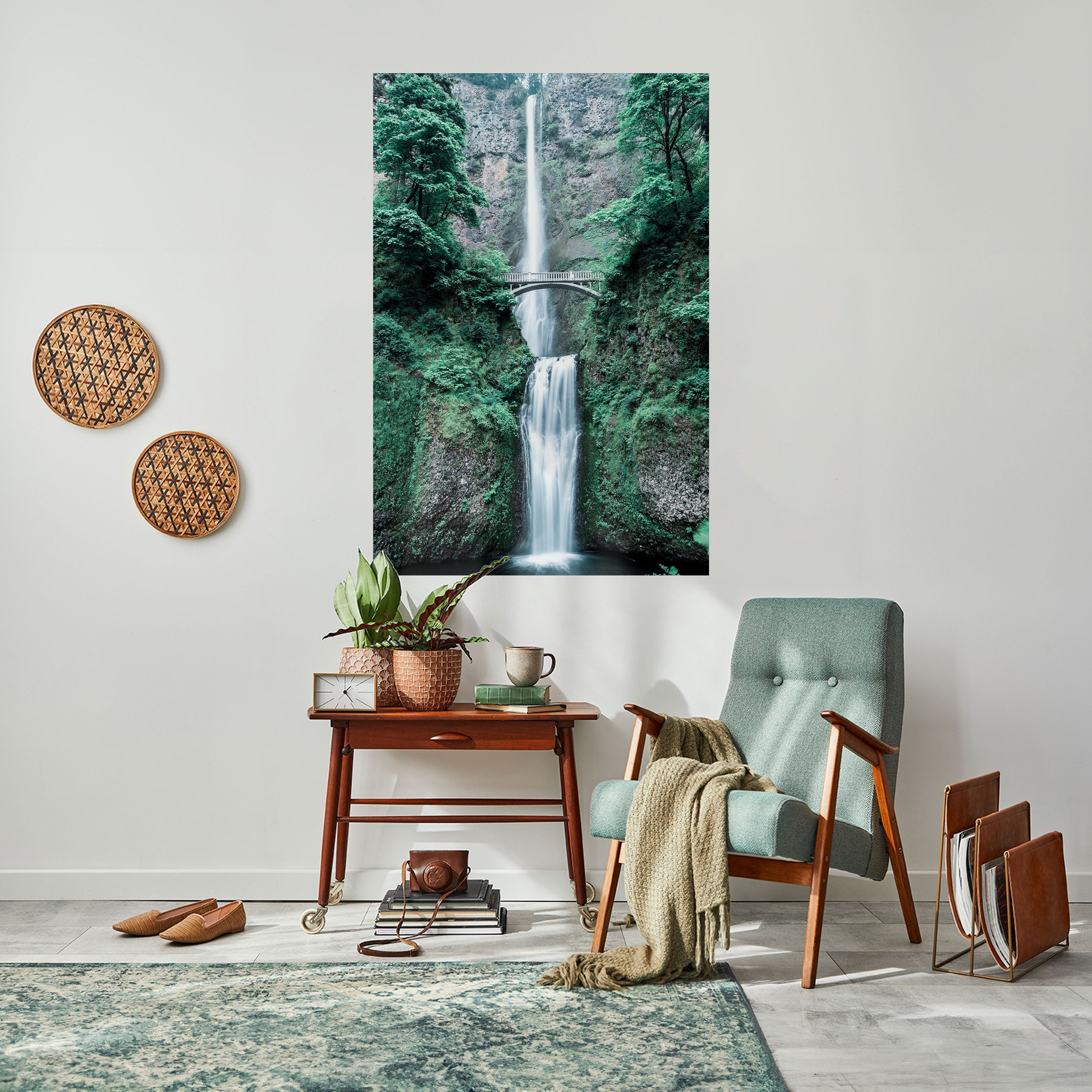 MYSTICAL WATERSCAPE BRIDGE Peel and Stick Vertical Poster