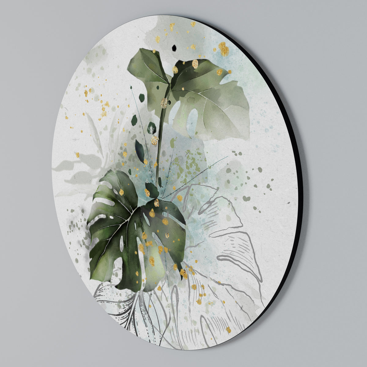 VIVID LEAF SYMPHONY Arte de Parede Redonda