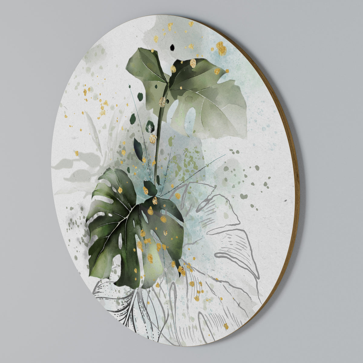 VIVID LEAF SYMPHONY Arte de Parede Redonda