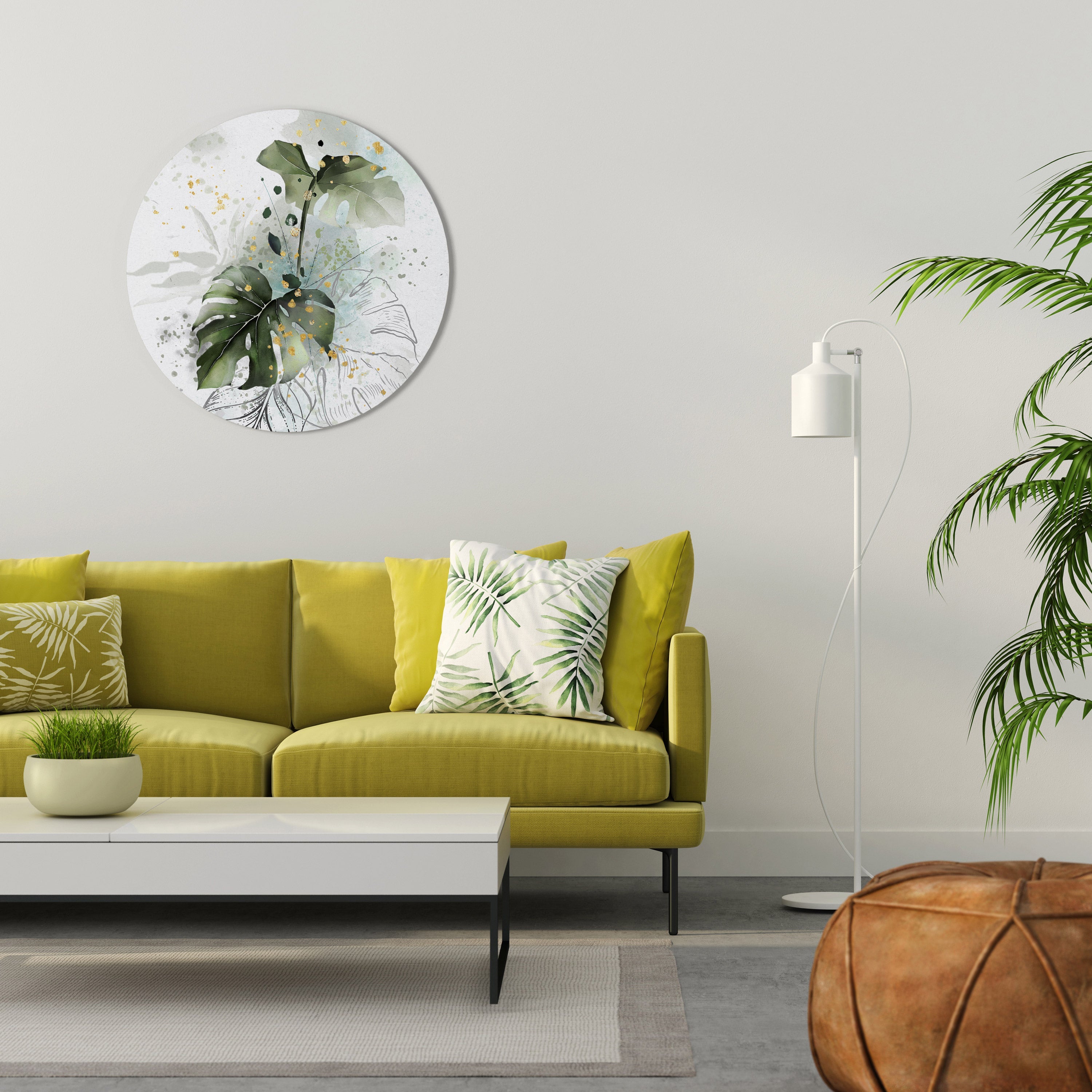 VIVID LEAF SYMPHONY Round Wall Art