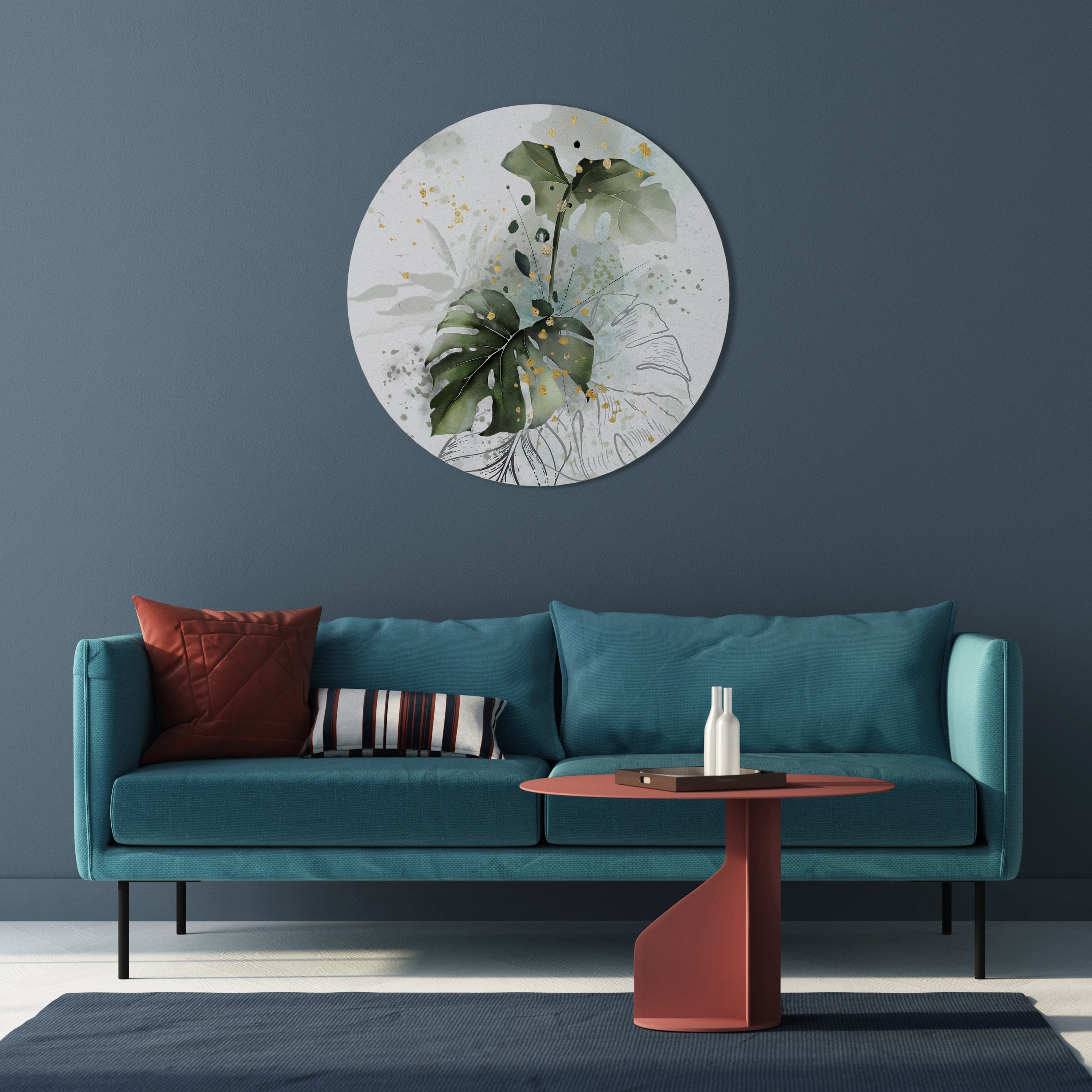 VIVID LEAF SYMPHONY Round Wall Art