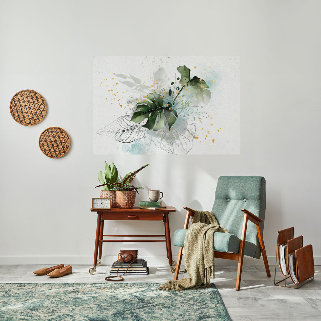 VIVID LEAF SYMPHONY Peel and Stick Horizontal Poster