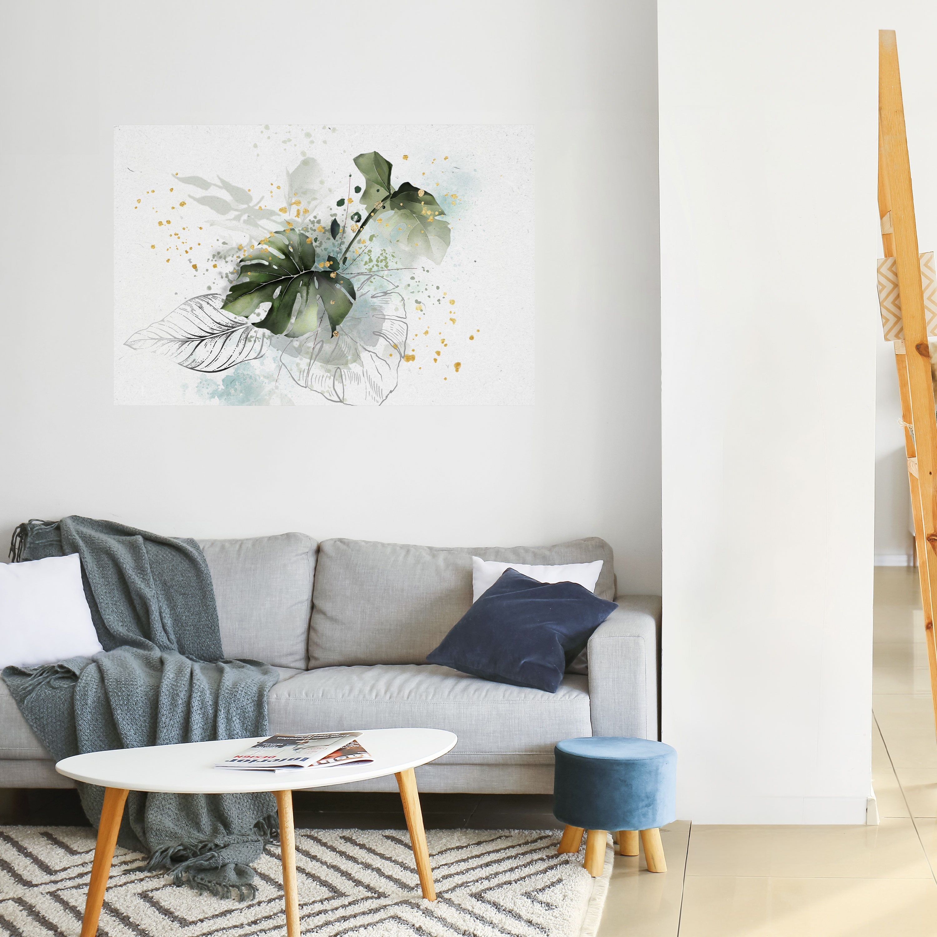 VIVID LEAF SYMPHONY Peel and Stick Horizontal Poster