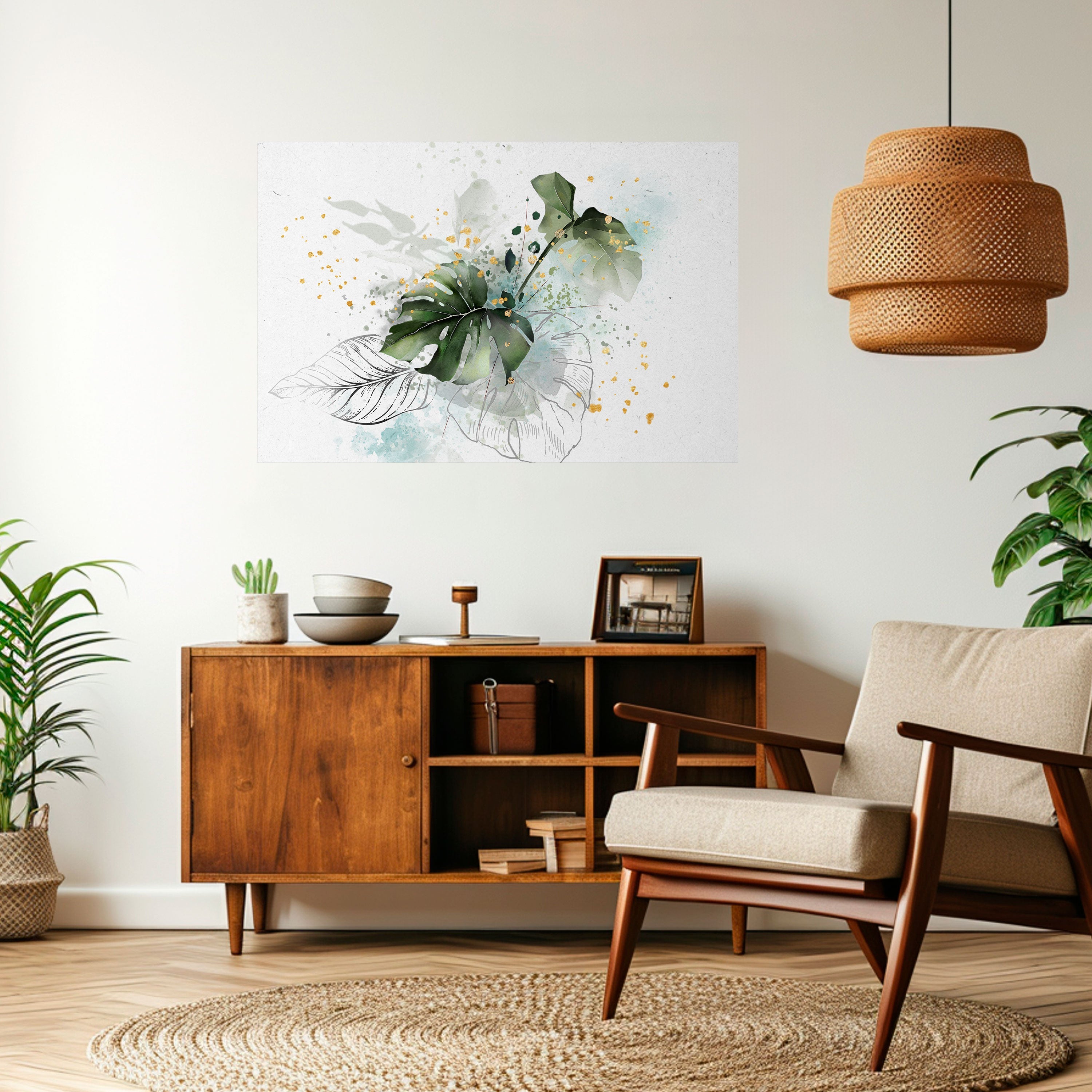 VIVID LEAF SYMPHONY Peel and Stick Horizontal Poster