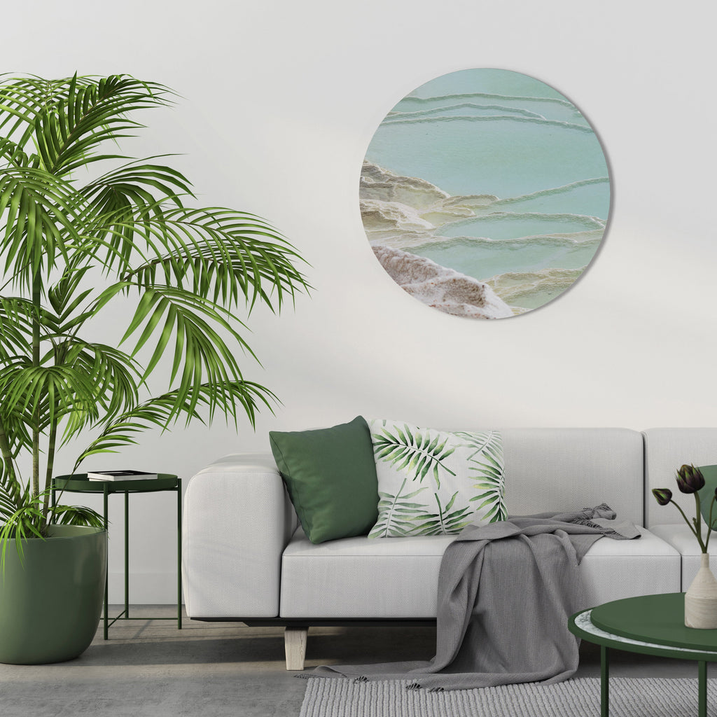 AQUAMARINE WHISPERS Round Wall Art