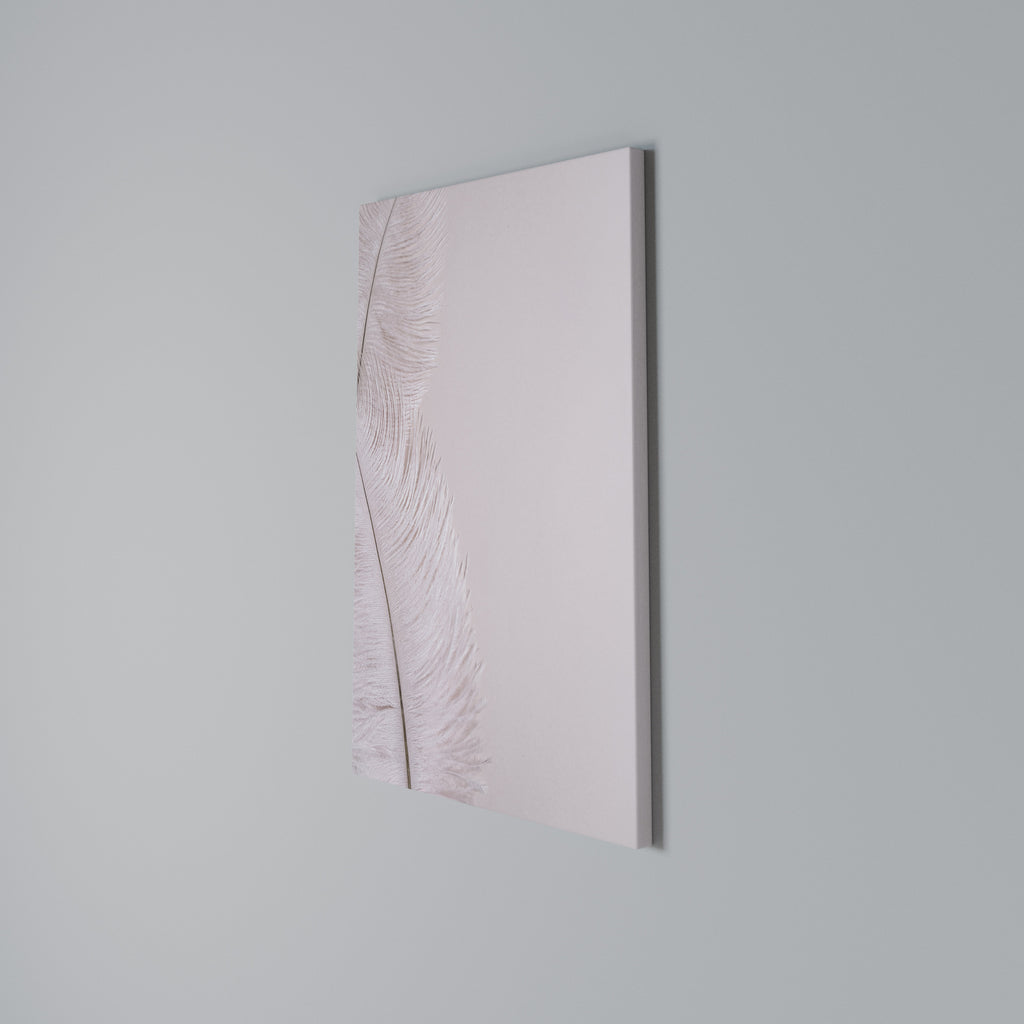 WHISPERING PINK FEATHERS Vertical Canvas Print