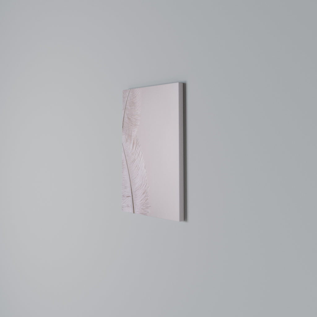 WHISPERING PINK FEATHERS Vertical Canvas Print