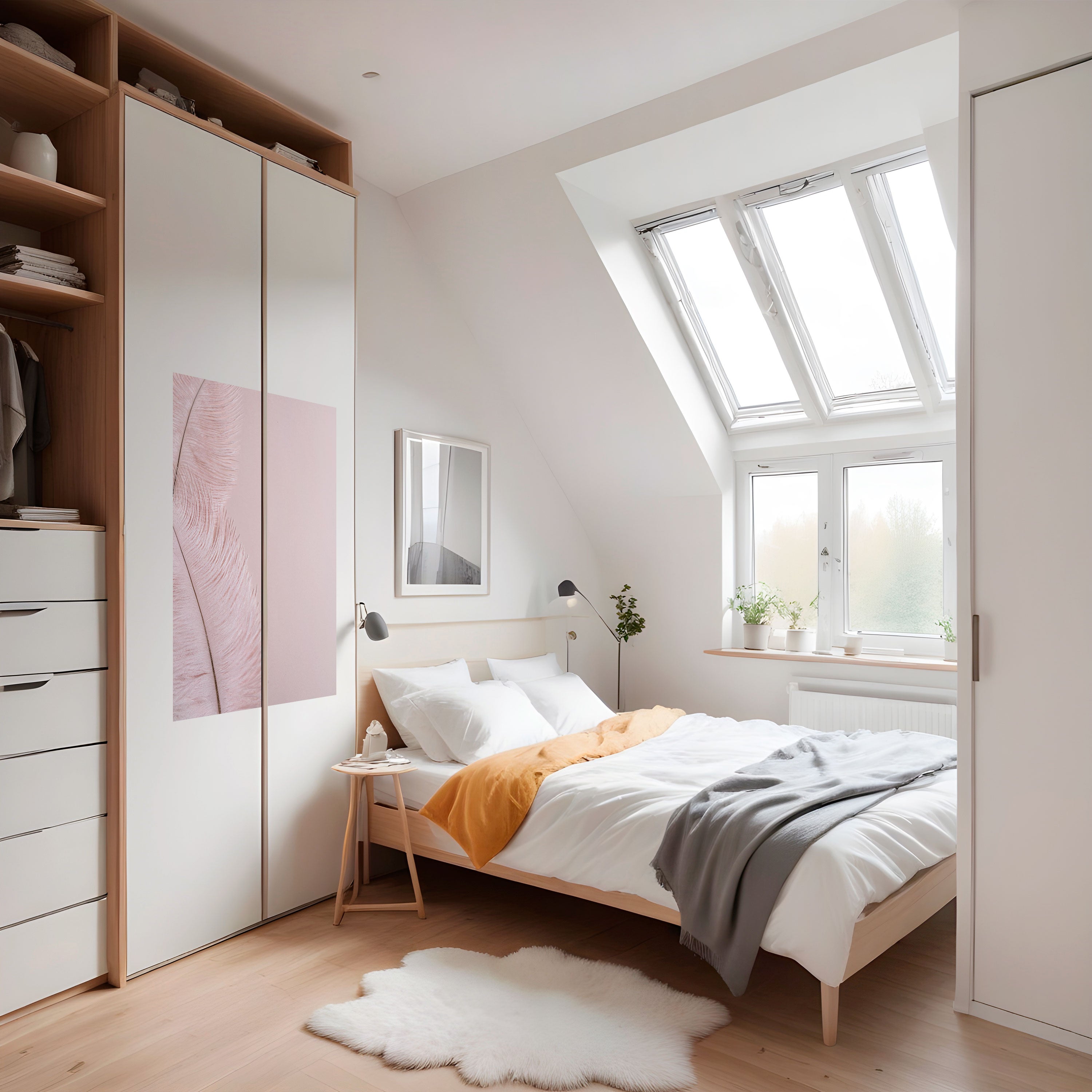 WHISPERING PINK FEATHERS Peel and Stick Vertical Poster