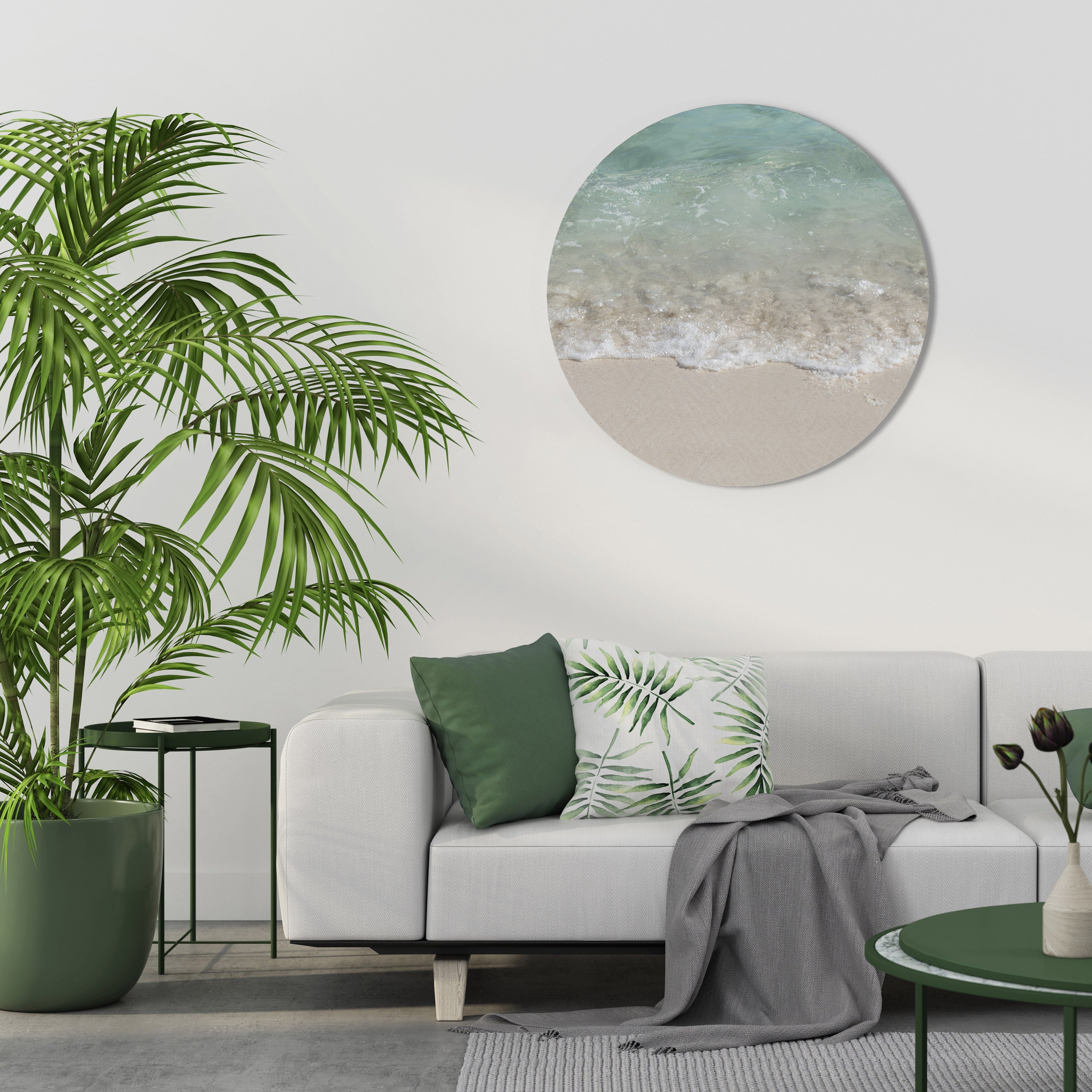 SERENITY BY THE SHORE Quadro Redondo Decorativo