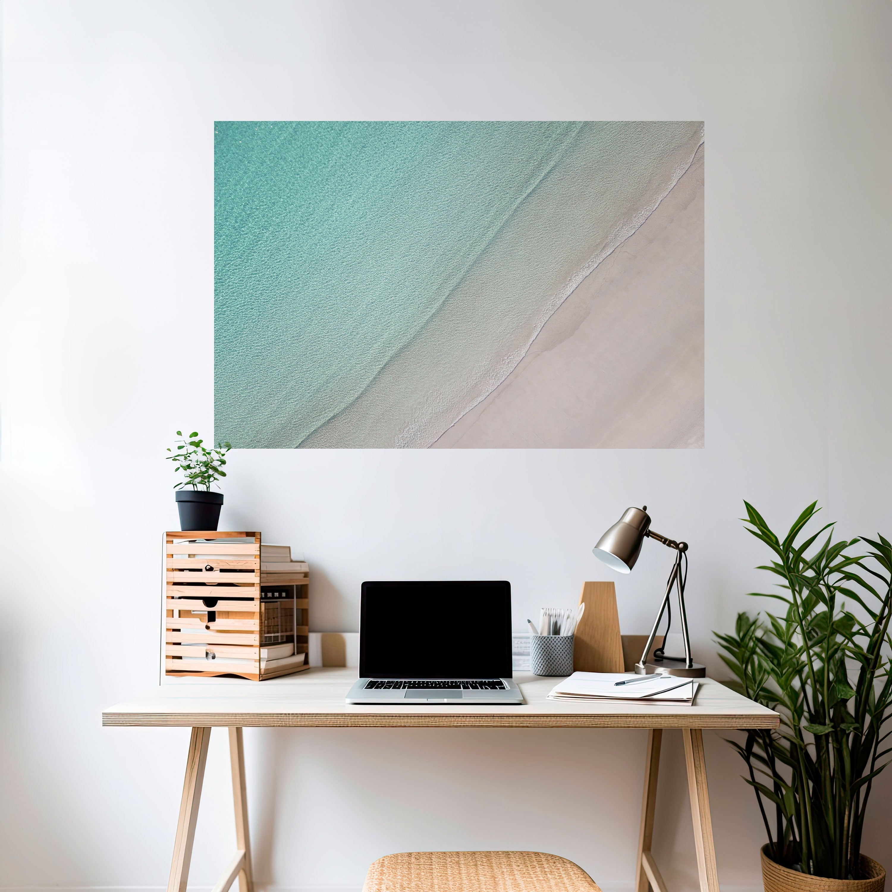 COASTAL CALM ARTISTRY Peel and Stick Horizontal Poster