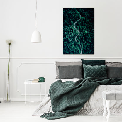 FORESTED SERPENTINE ROUTE Quadro em tela vertical