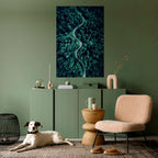 FORESTED SERPENTINE ROUTE Poster Vertical Autocolante