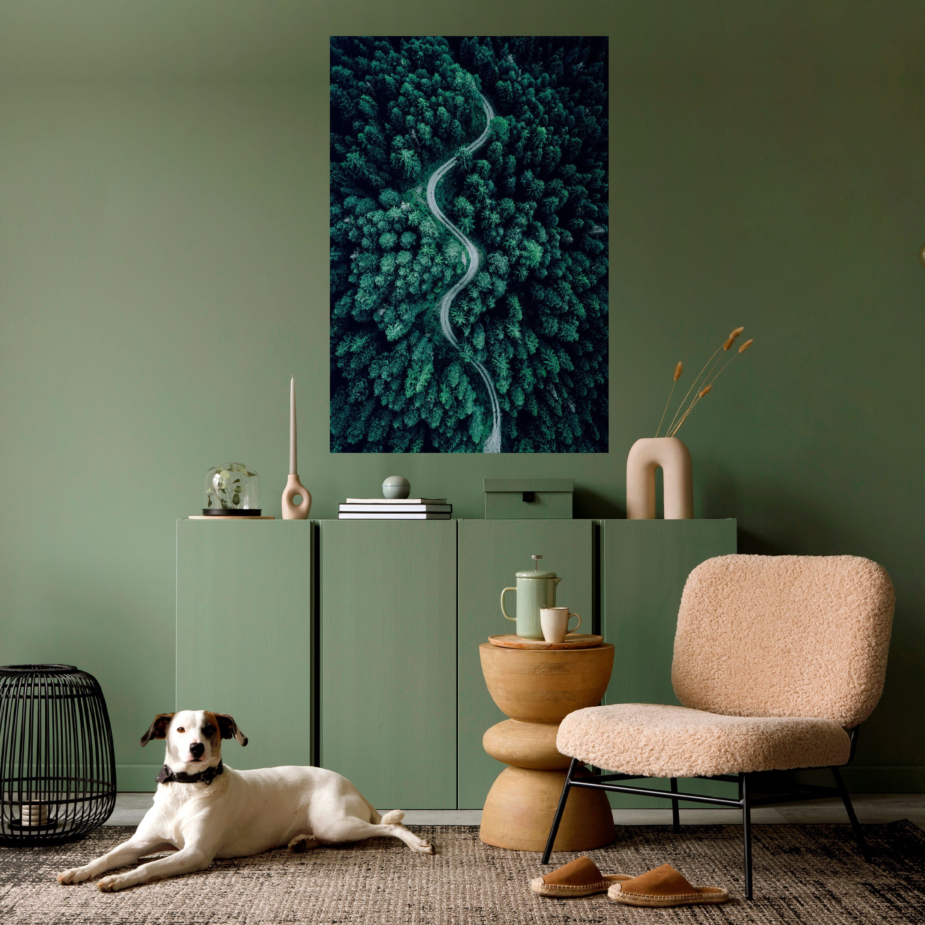 FORESTED SERPENTINE ROUTE Poster Vertical Autocolante