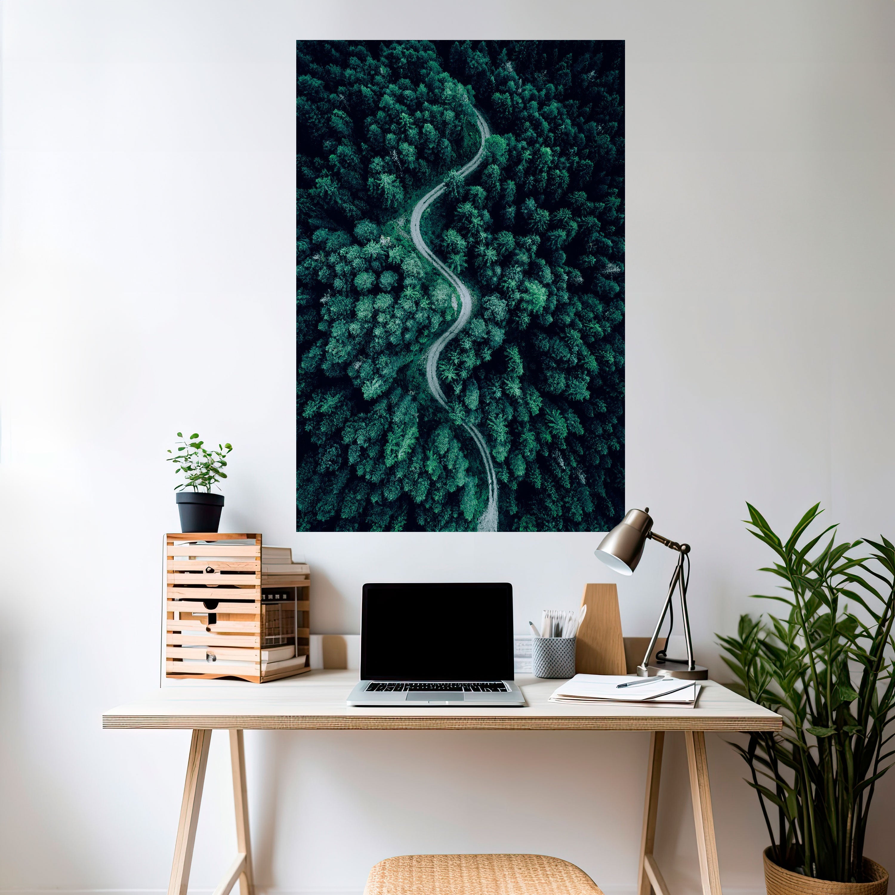 FORESTED SERPENTINE ROUTE Poster Vertical Autocolante