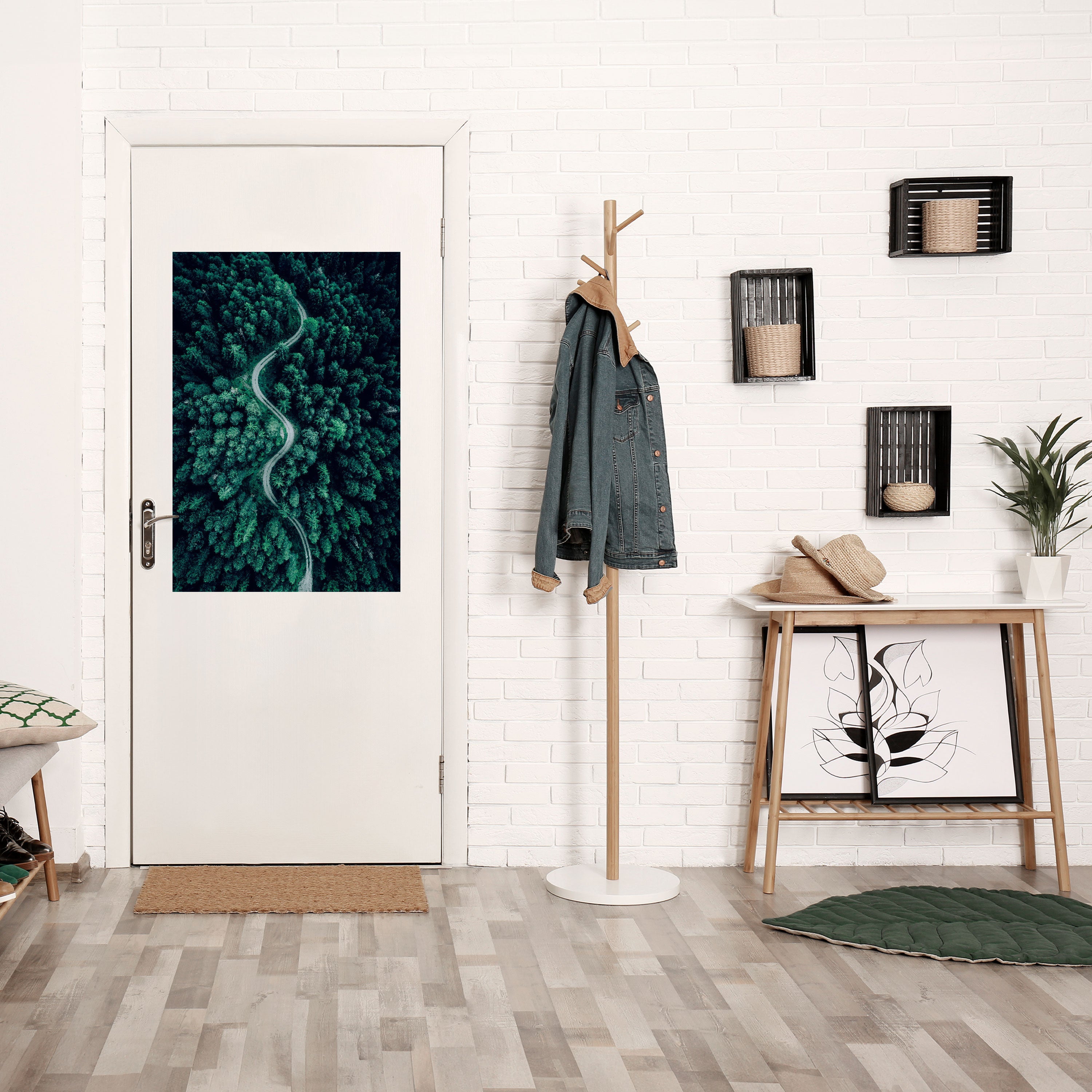 FORESTED SERPENTINE ROUTE Poster Vertical Autocolante