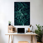 FORESTED SERPENTINE ROUTE Poster Vertical Autocolante