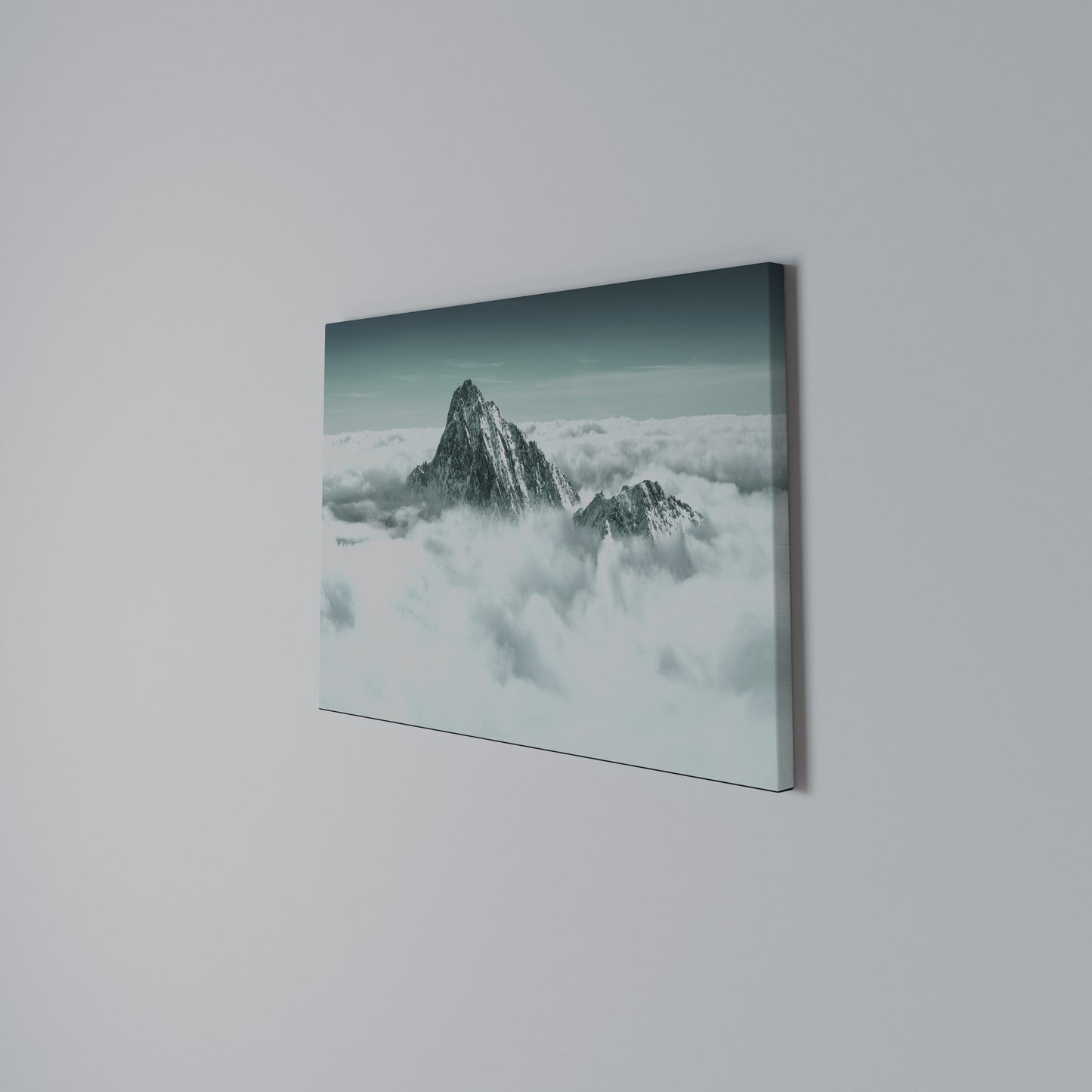CLOUD-KISSED PEAK Horizontal Canvas Print