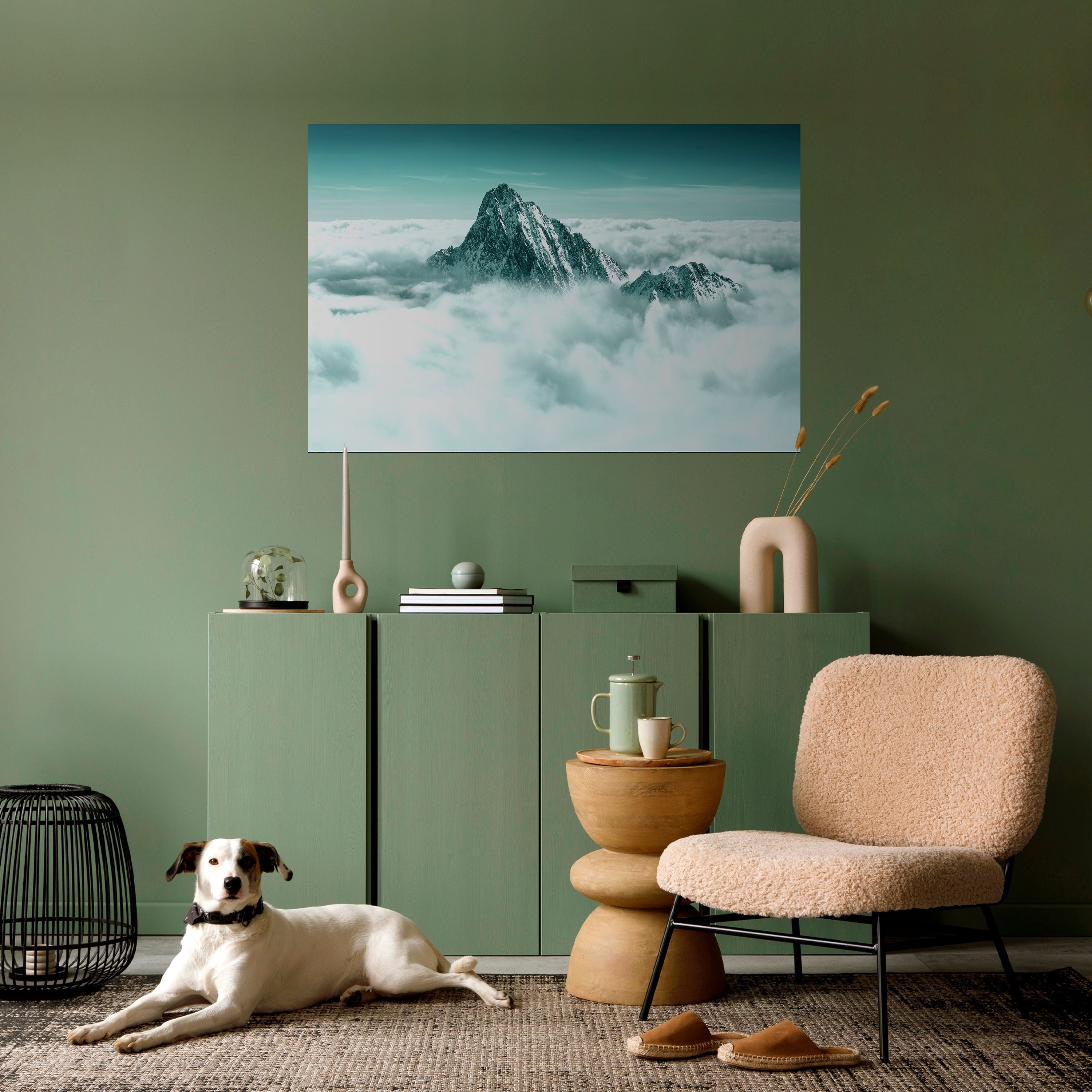 CLOUD-KISSED PEAK Peel and Stick Horizontal Poster