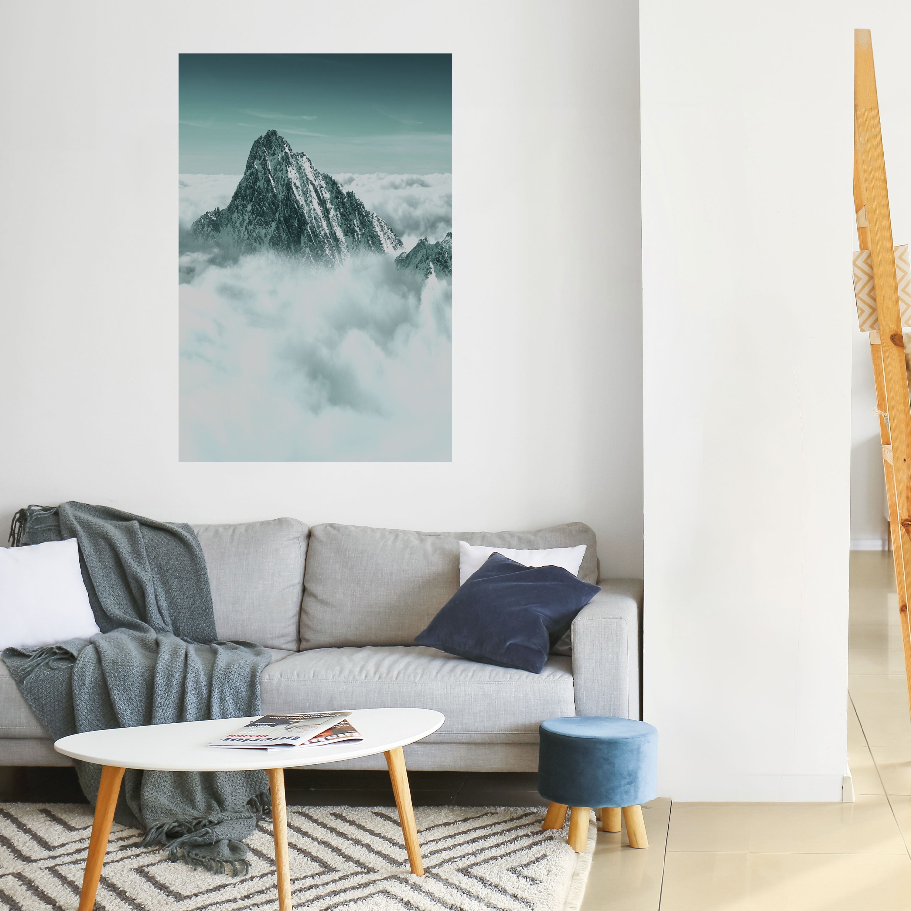 CLOUD-KISSED PEAK Poster Vertical Autocolante