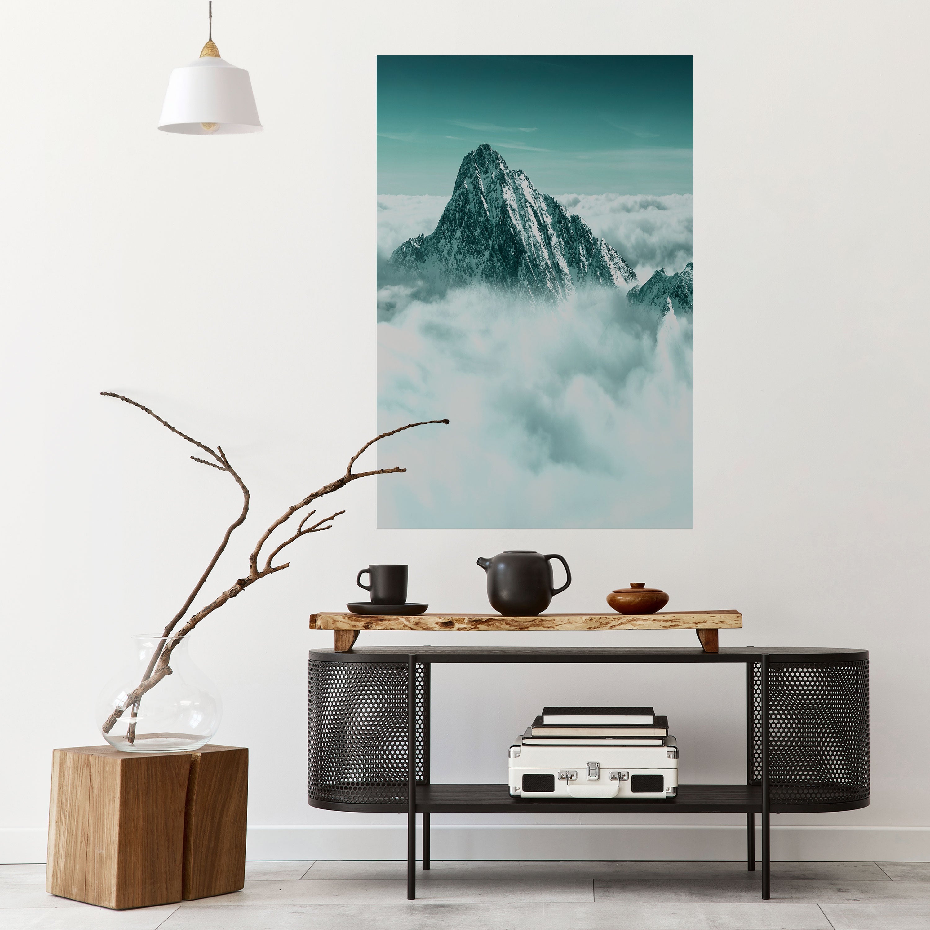 CLOUD-KISSED PEAK Poster Vertical Autocolante