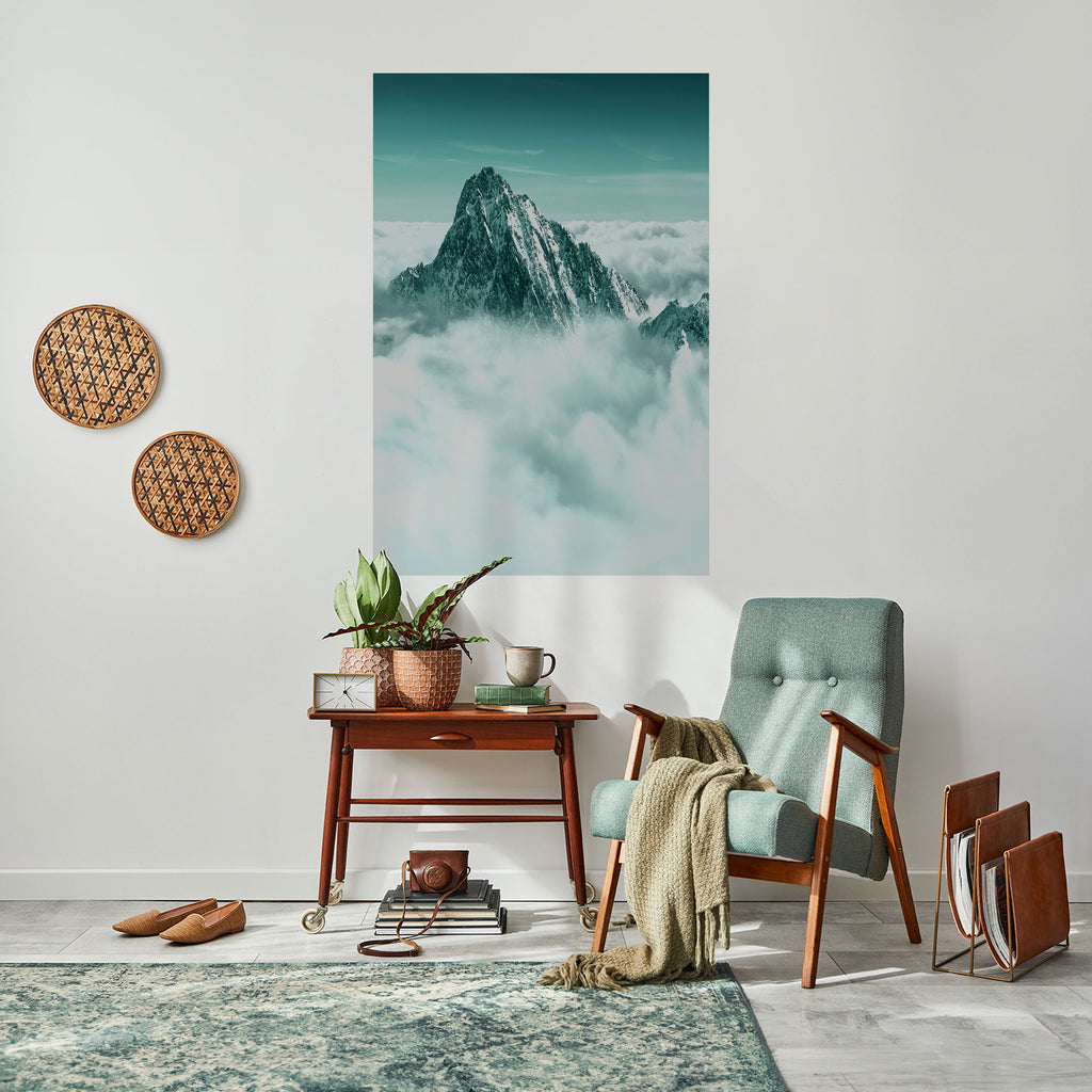 CLOUD-KISSED PEAK Poster Vertical Autocolante