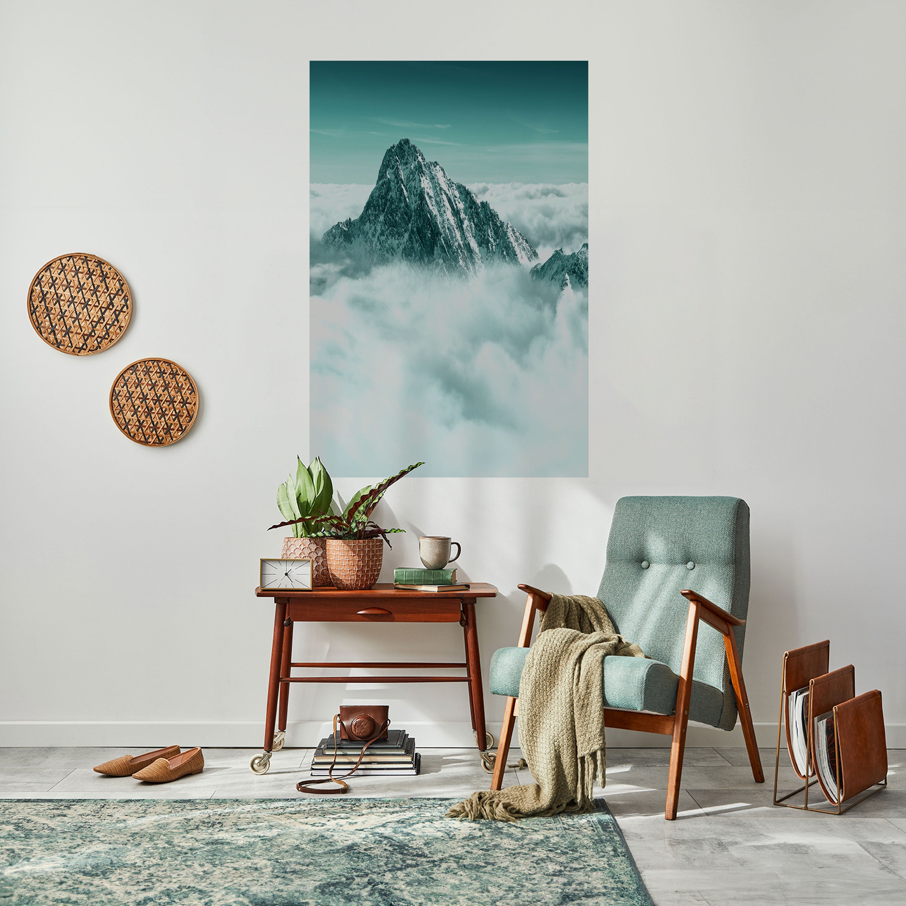 CLOUD-KISSED PEAK Peel and Stick Vertical Poster