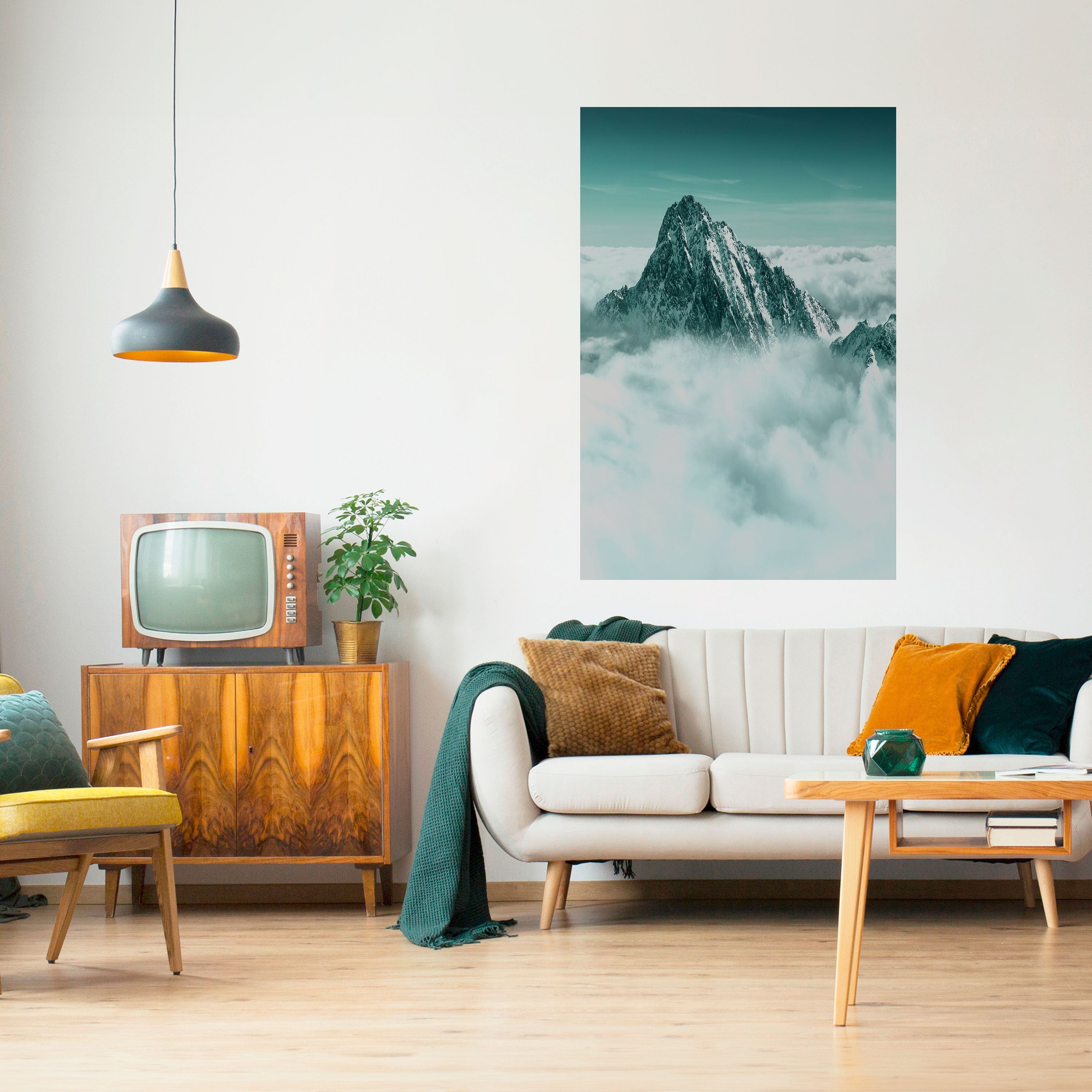 CLOUD-KISSED PEAK Peel and Stick Vertical Poster