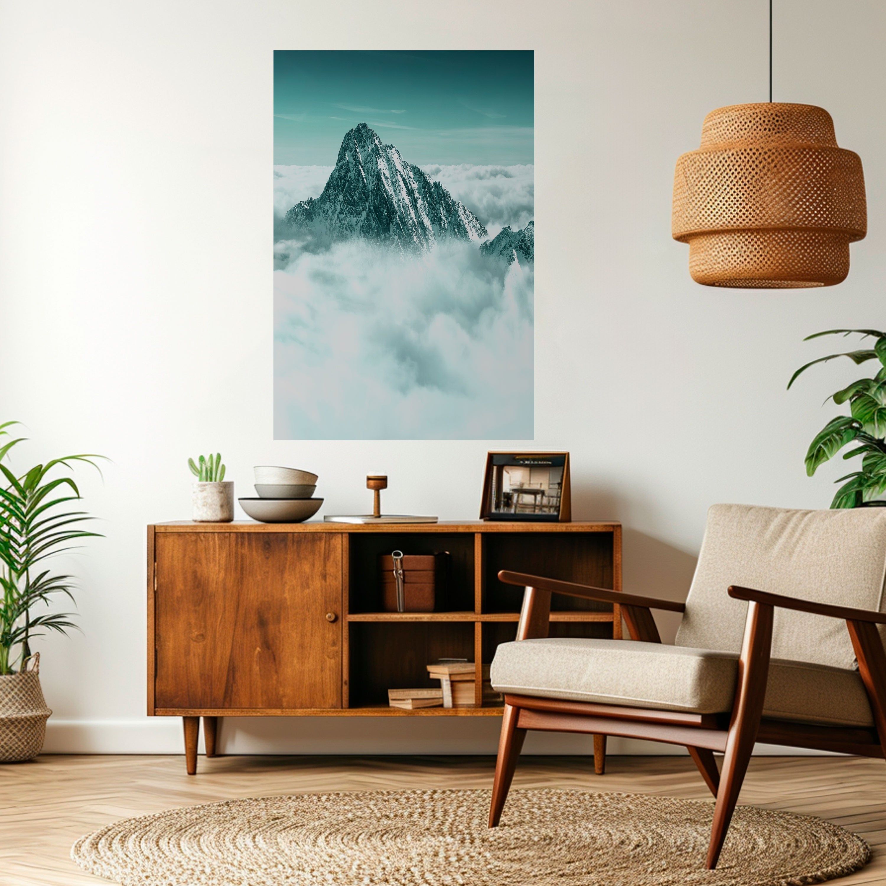 CLOUD-KISSED PEAK Peel and Stick Vertical Poster