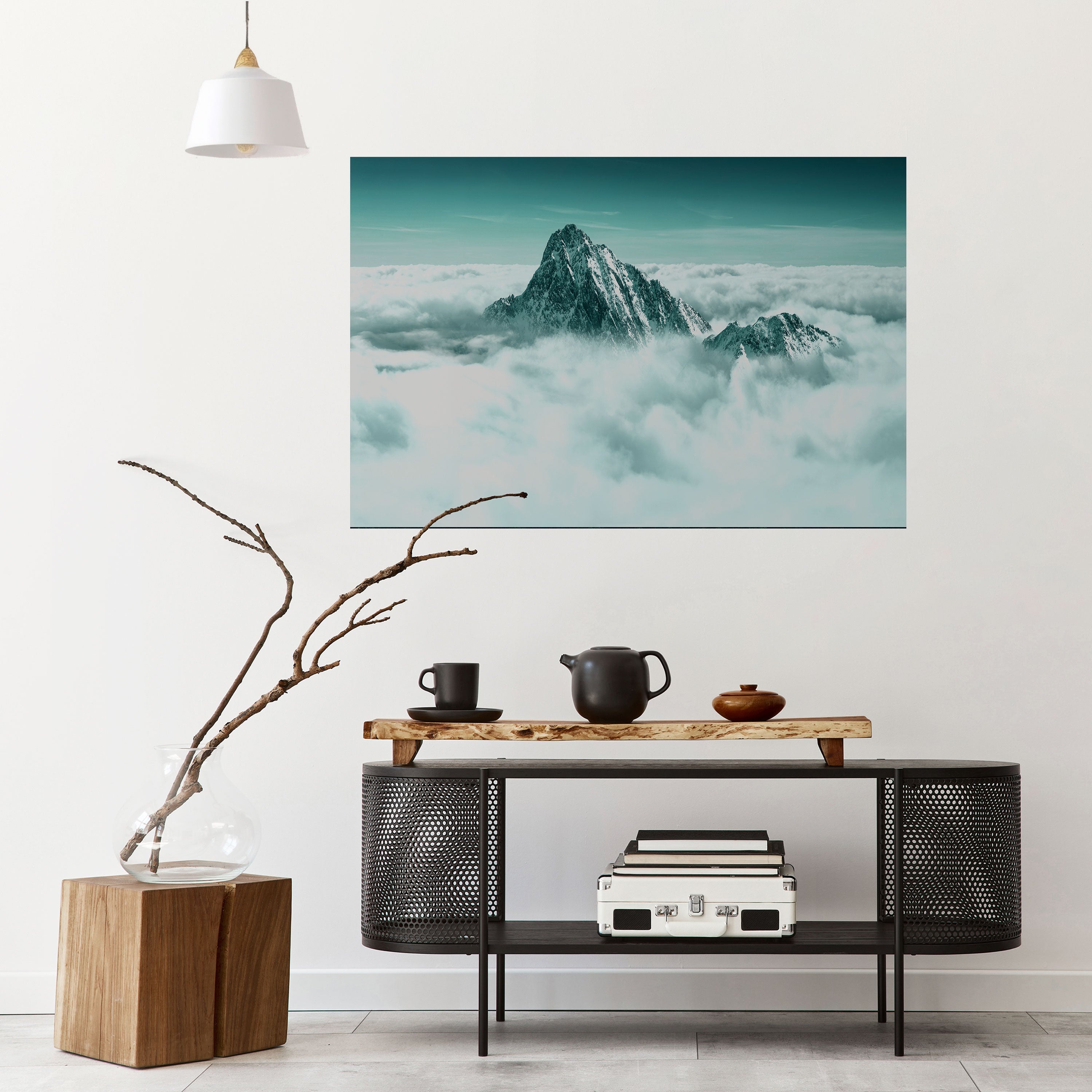 CLOUD-KISSED PEAK Peel and Stick Horizontal Poster