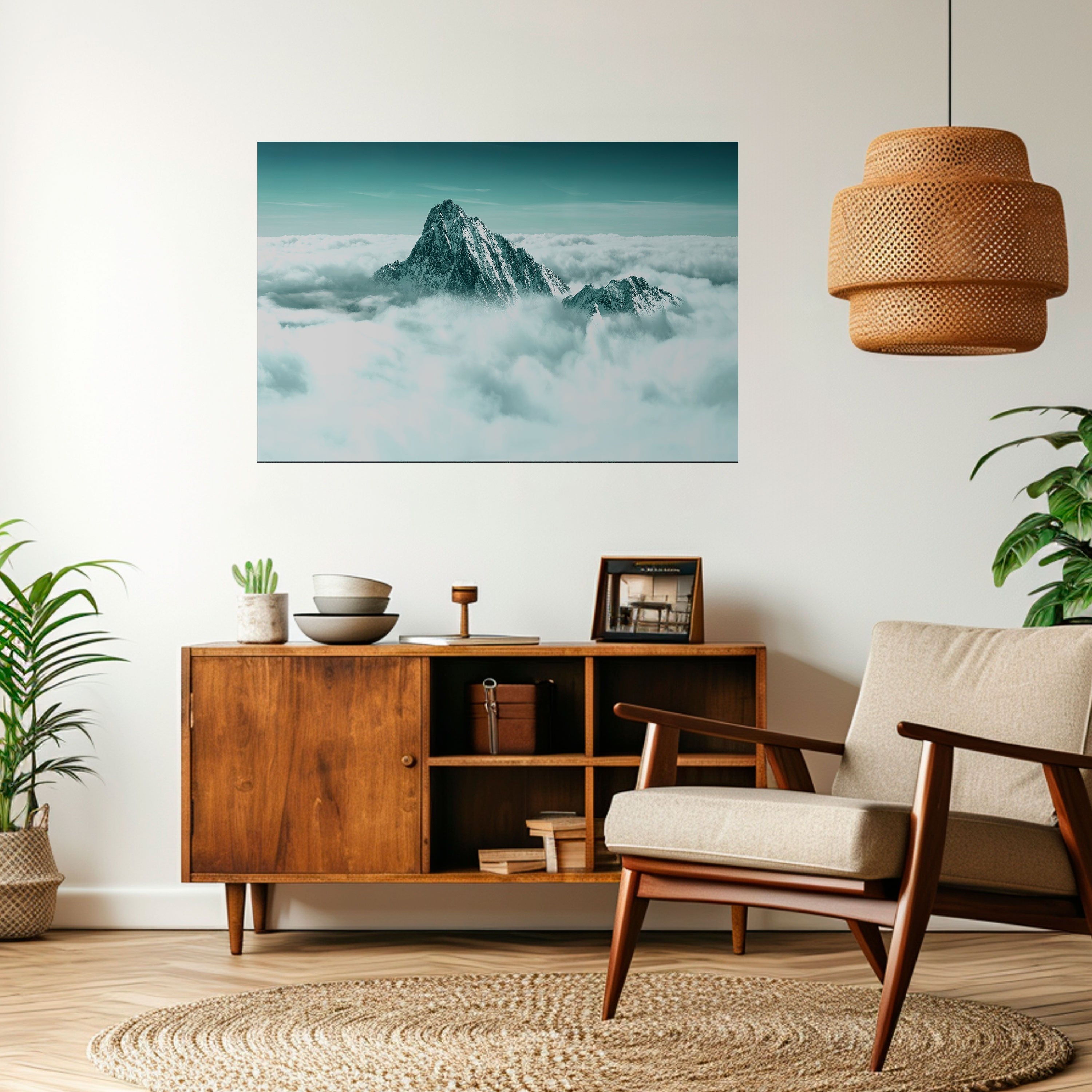CLOUD-KISSED PEAK Peel and Stick Horizontal Poster