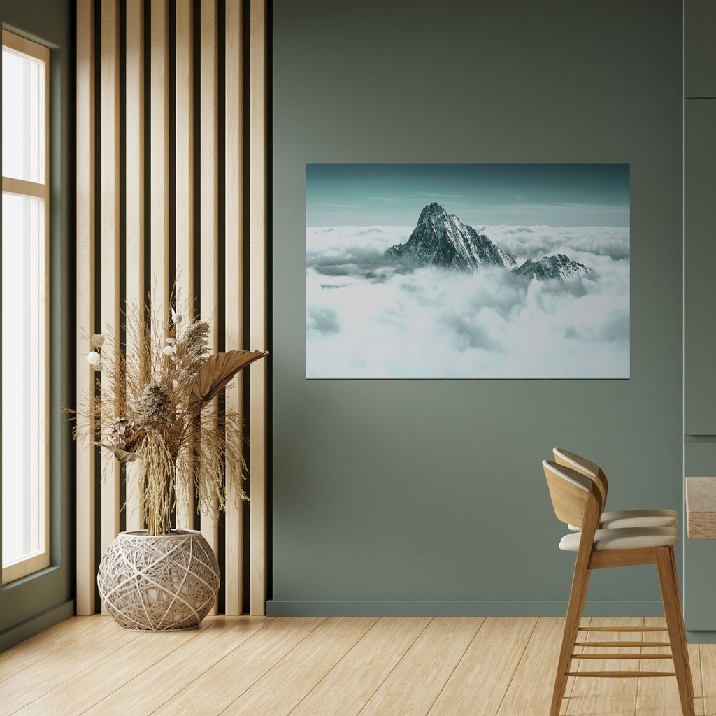 CLOUD-KISSED PEAK Peel and Stick Horizontal Poster