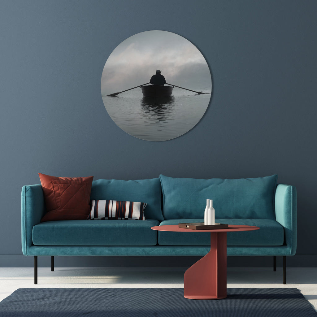 SAIL INTO THE UNKNOWN Quadro Redondo Decorativo