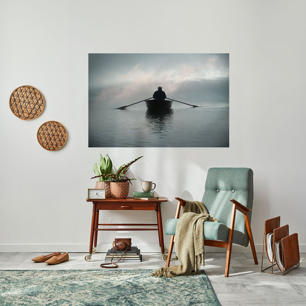 SAIL INTO THE UNKNOWN Peel and Stick Horizontal Poster