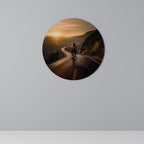 RIDE INTO GOLD Quadro Redondo Decorativo