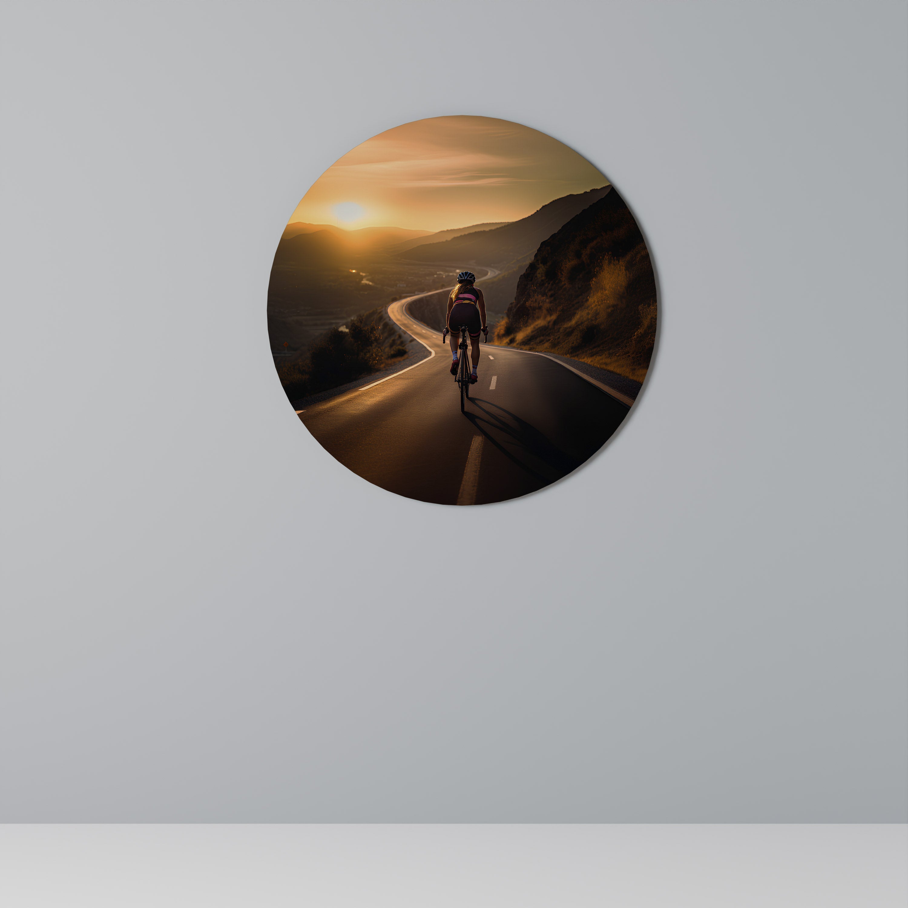 RIDE INTO GOLD Quadro Redondo Decorativo