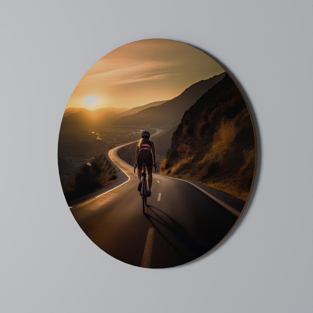 RIDE INTO GOLD Quadro Redondo Decorativo