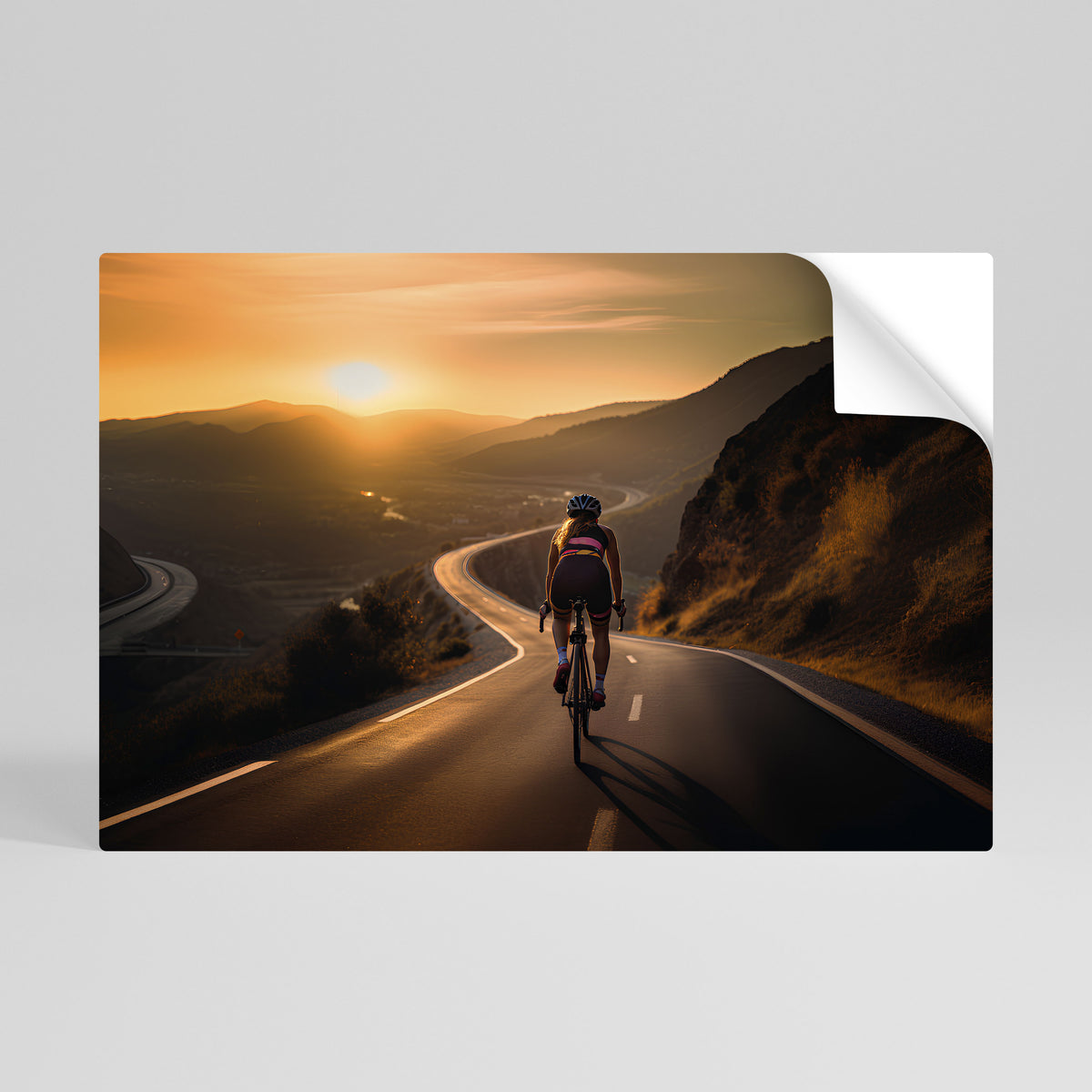 RIDE INTO GOLD Póster Autocolante Horizontal