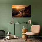 RIDE INTO GOLD Peel and Stick Horizontal Poster