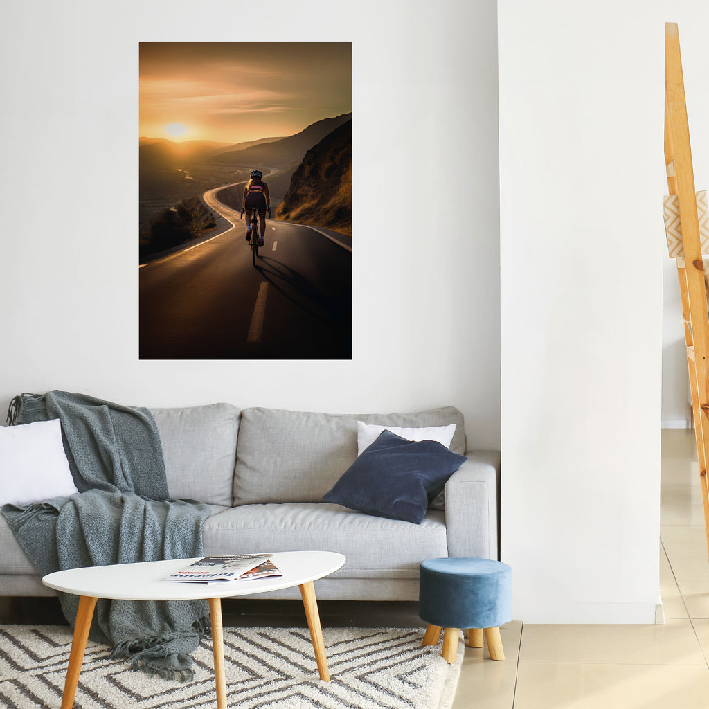 RIDE INTO GOLD Peel and Stick Vertical Poster