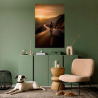 RIDE INTO GOLD Peel and Stick Vertical Poster