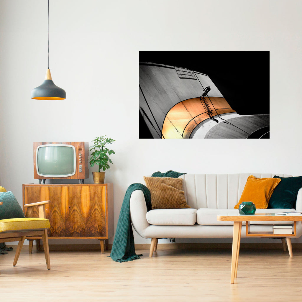 ORANGE ARC AMBIENCE Peel and Stick Horizontal Poster