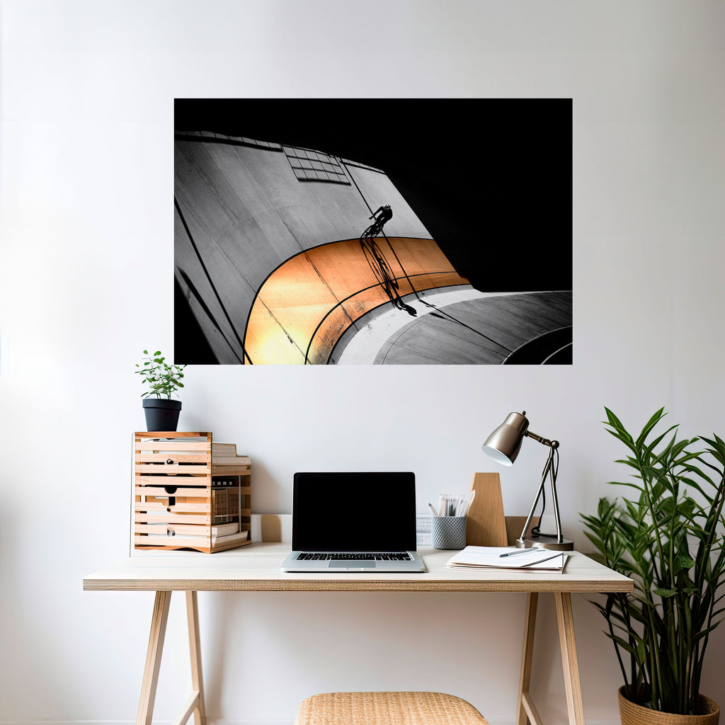 ORANGE ARC AMBIENCE Peel and Stick Horizontal Poster