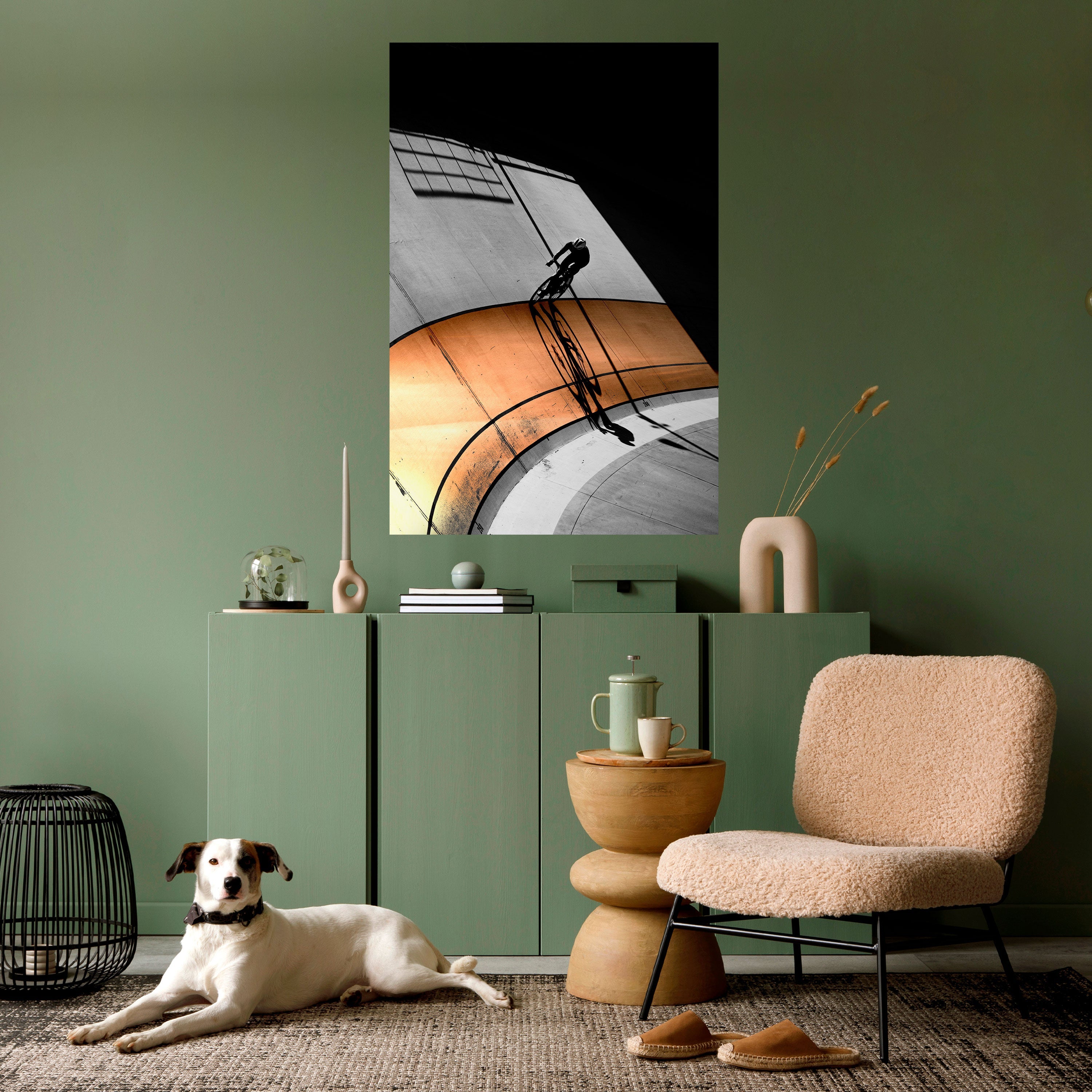 ORANGE ARC AMBIENCE Peel and Stick Vertical Poster