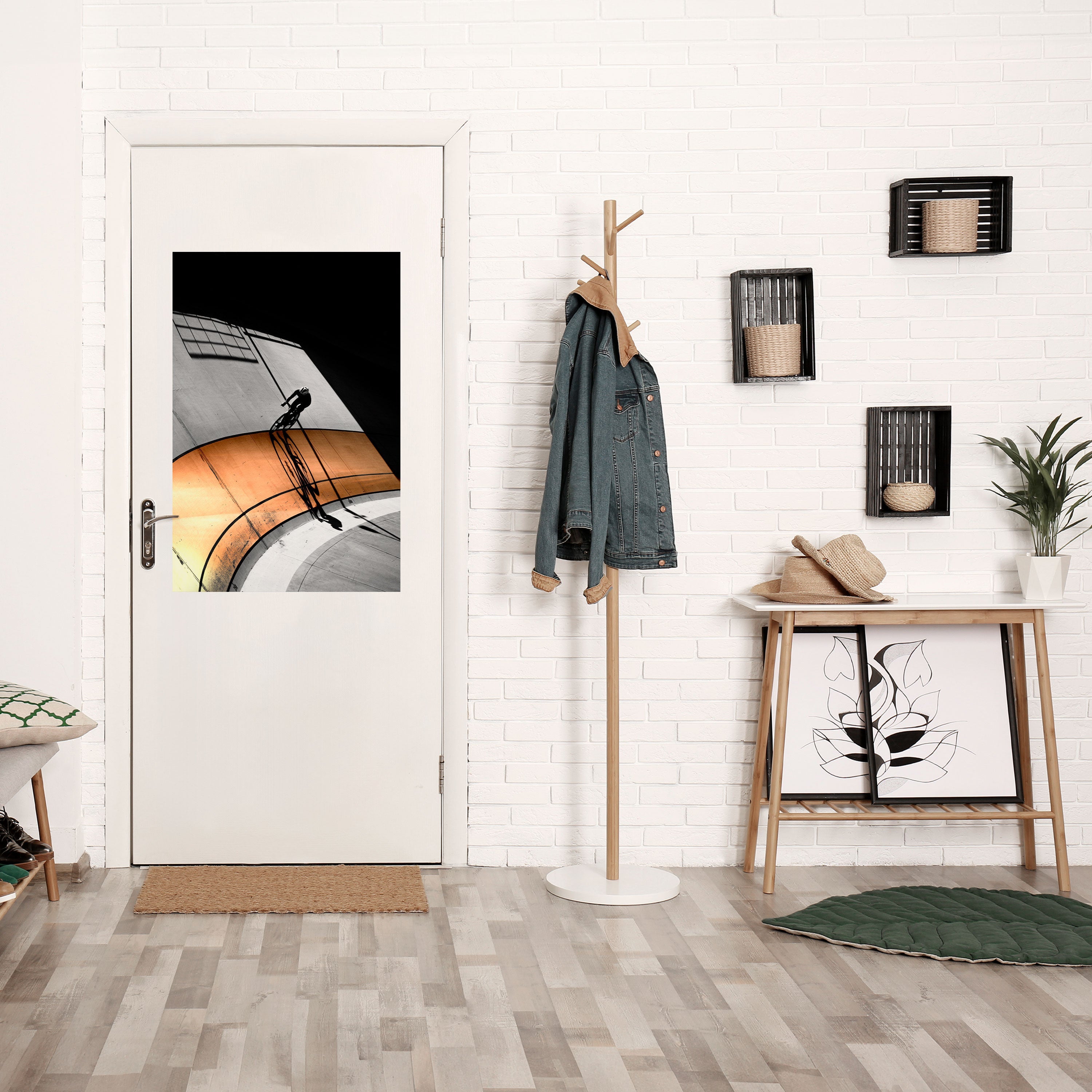 ORANGE ARC AMBIENCE Peel and Stick Vertical Poster