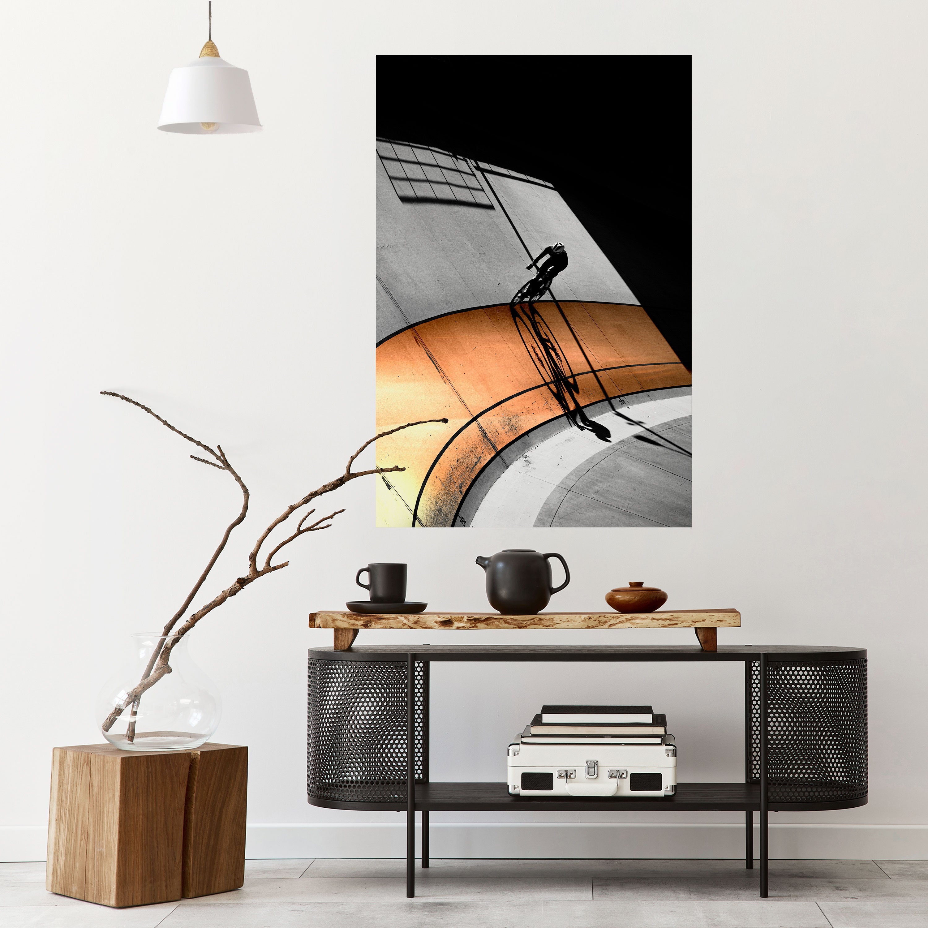 ORANGE ARC AMBIENCE Peel and Stick Vertical Poster