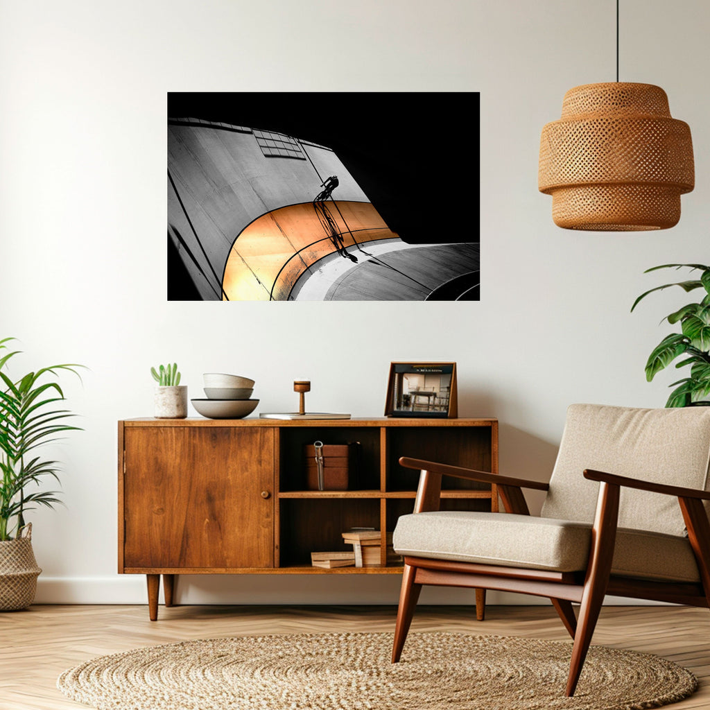 ORANGE ARC AMBIENCE Peel and Stick Horizontal Poster