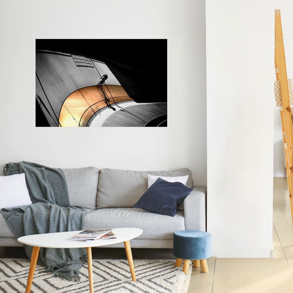 ORANGE ARC AMBIENCE Peel and Stick Horizontal Poster