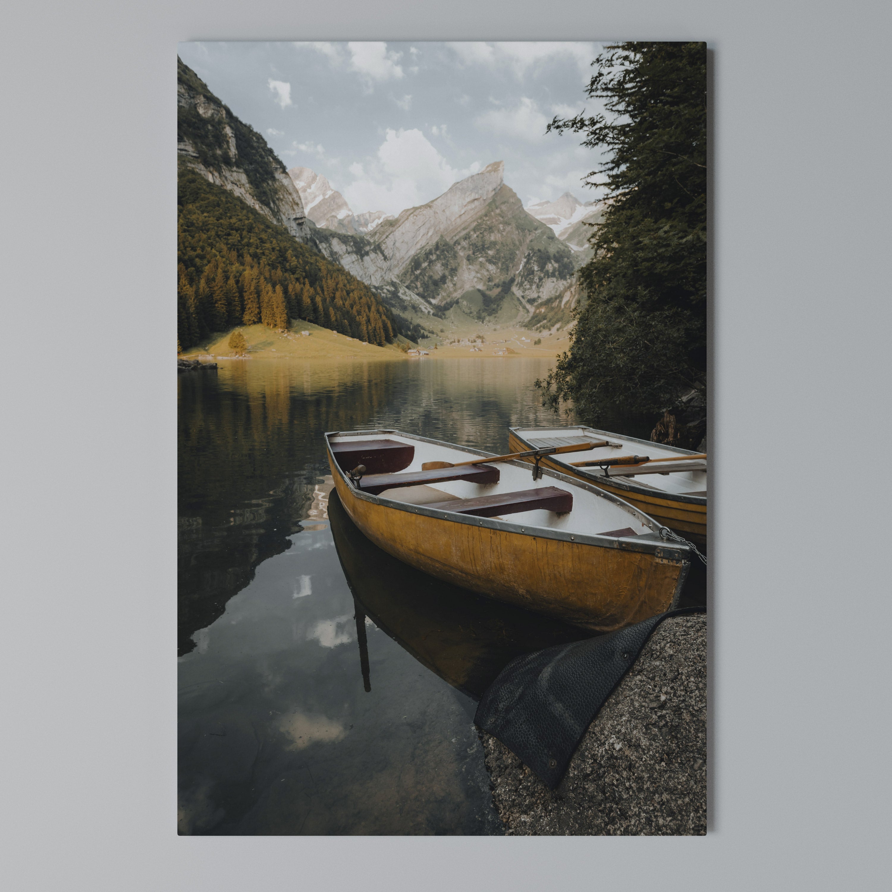 TRANQUIL LAKE JOURNEY Quadro em tela vertical